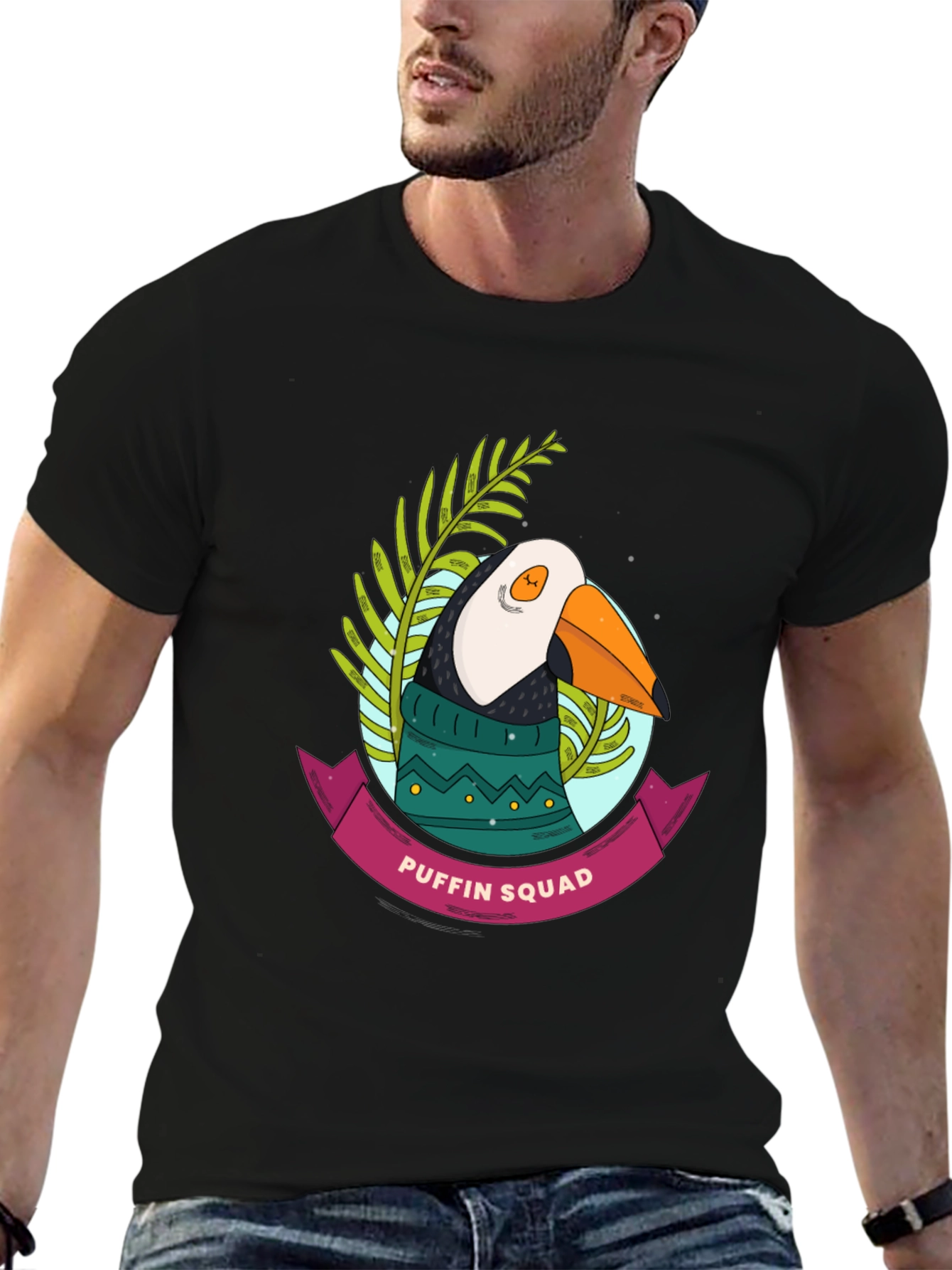 Puffin Squad Graphic Tee - Novelty Bird T-Shirt