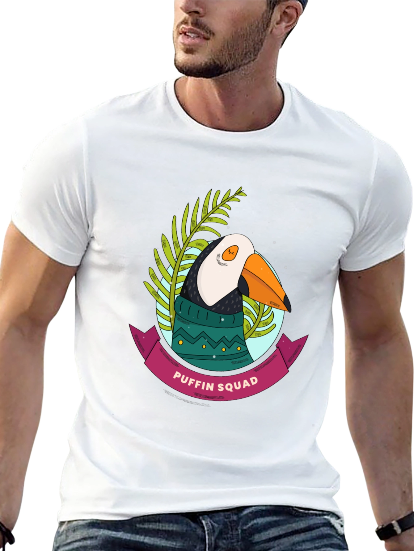 Puffin Squad Graphic Tee - Novelty Bird T-Shirt