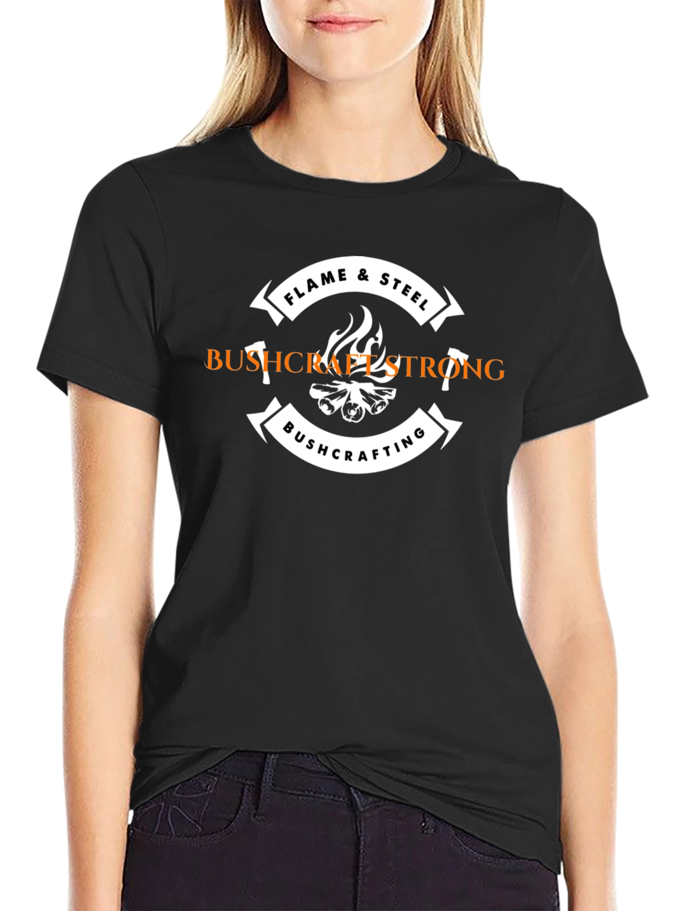 Bushcrafting T-Shirt: Flame & Steel Design