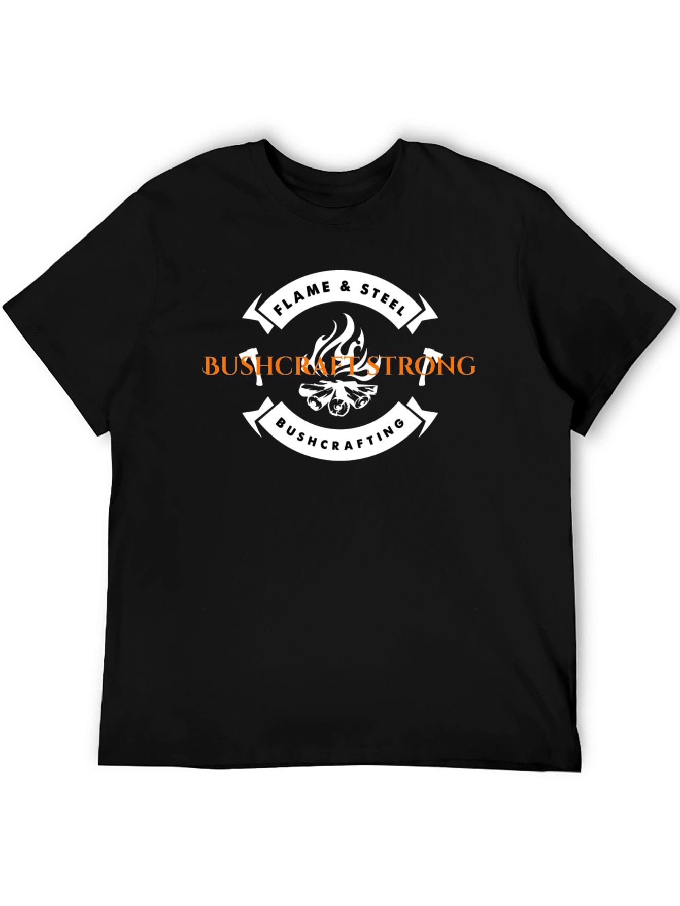 Bushcrafting T-Shirt: Flame & Steel Design