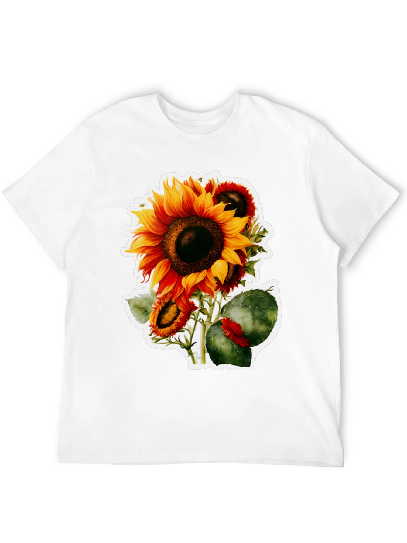 Sunflower Graphic Tee - Black Cotton Blend
