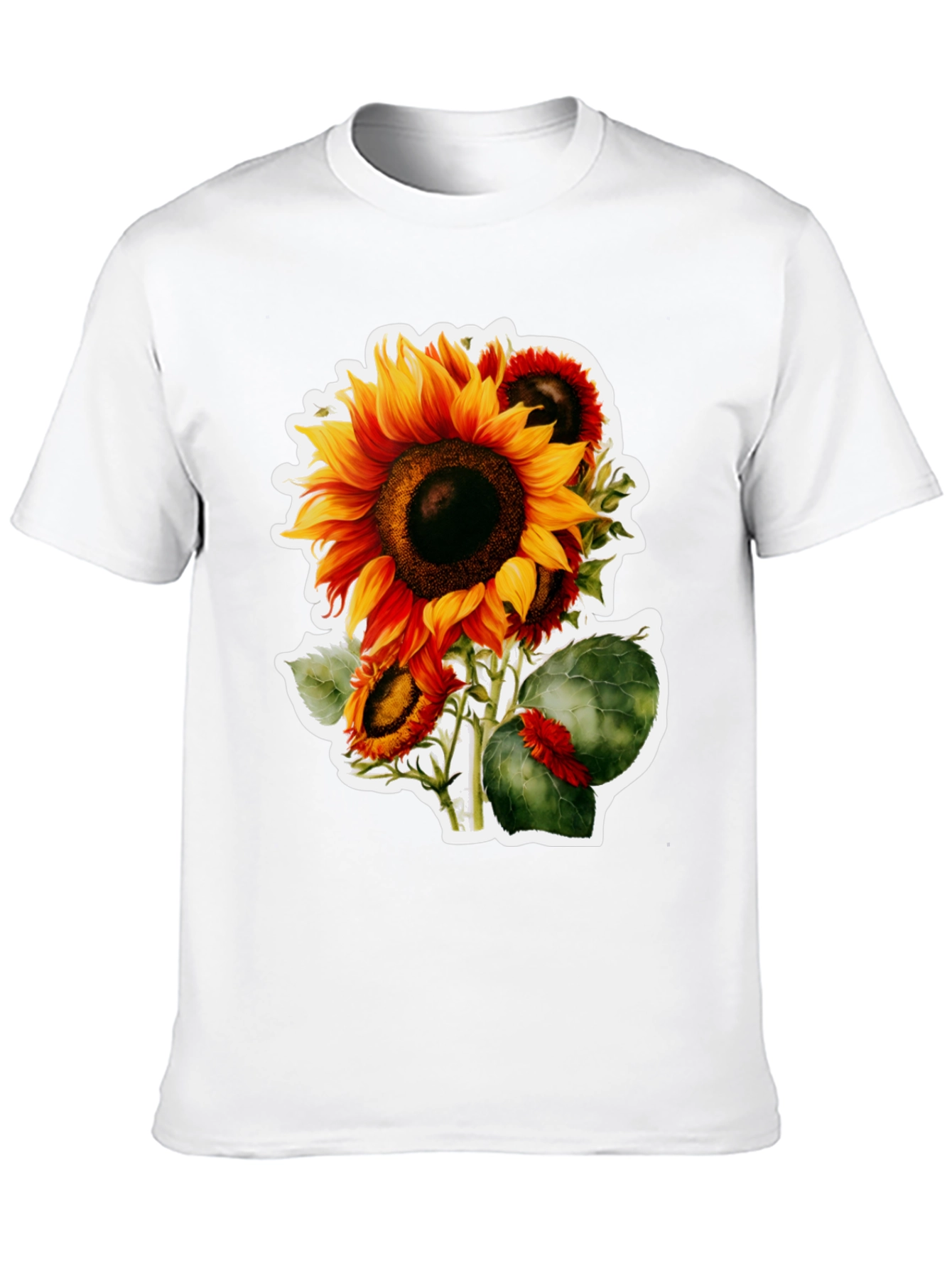 Sunflower Graphic Tee - Black Cotton Blend