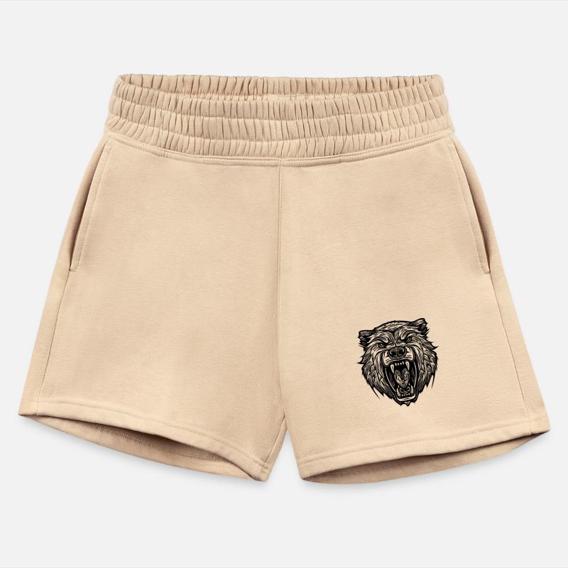 Wild Dangerous Bear's Head With Sharp Teeth