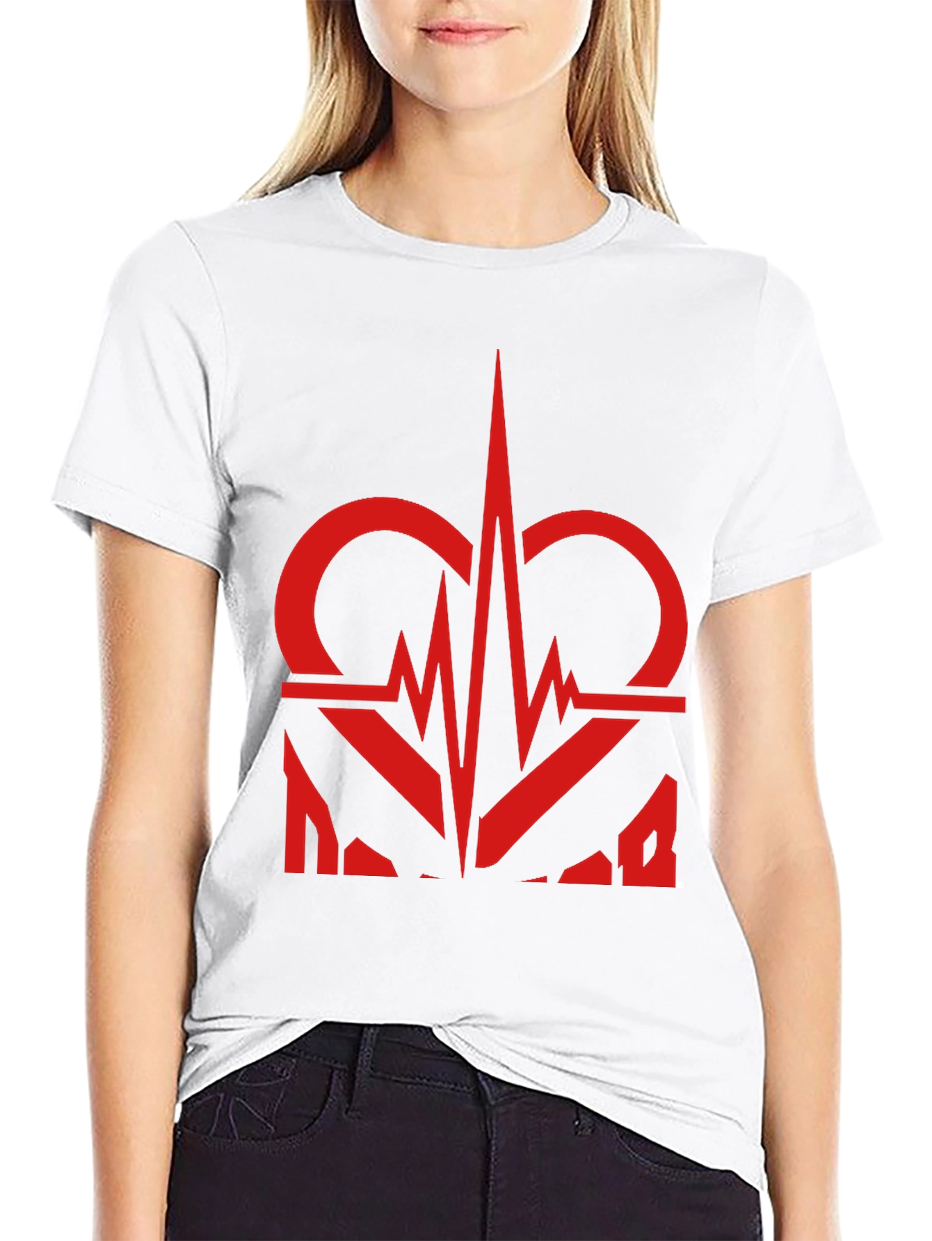 Heartbeat Graphic Tee - Black Casual T-Shirt