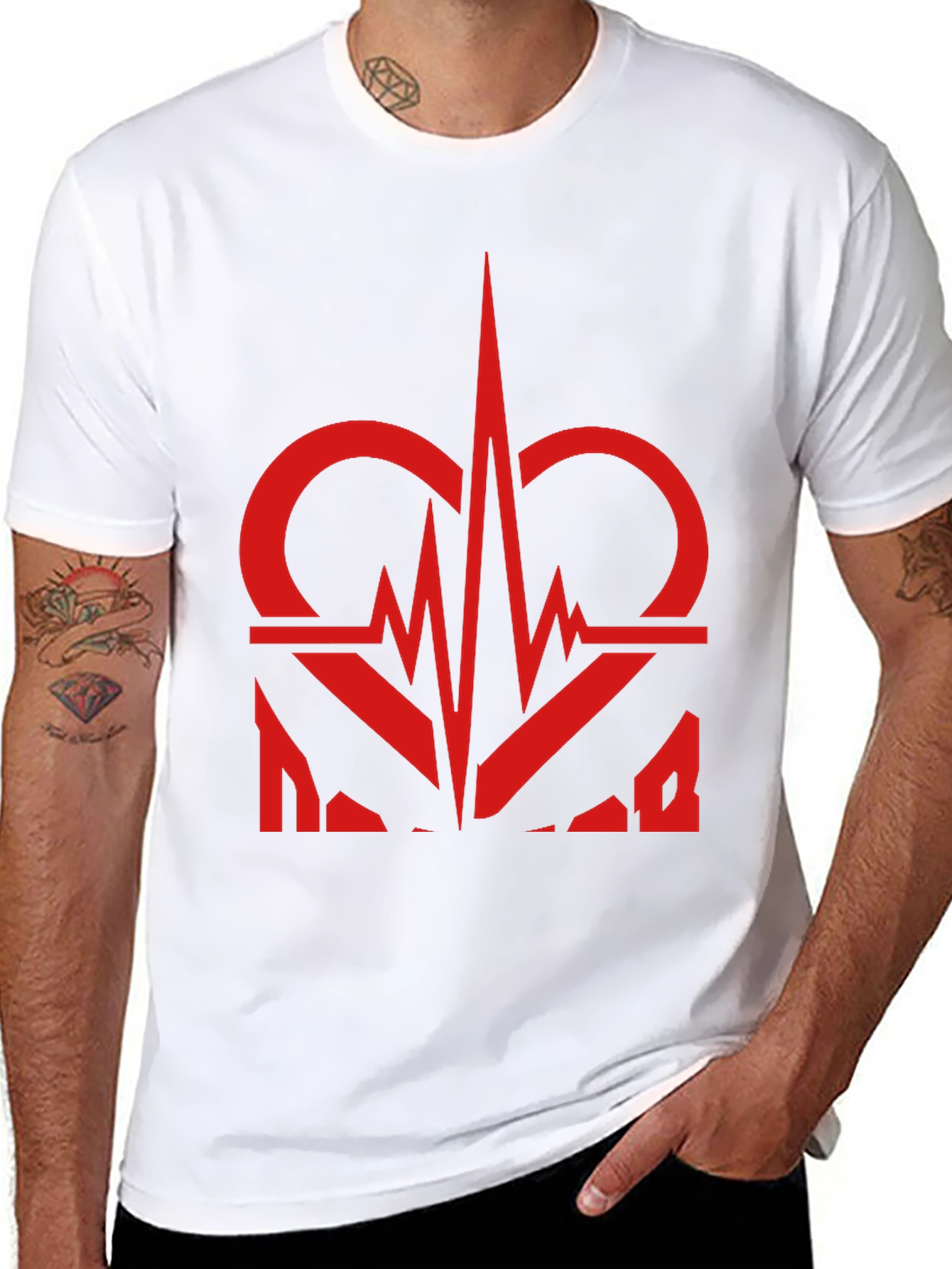 Heartbeat Graphic Tee - Black Casual T-Shirt