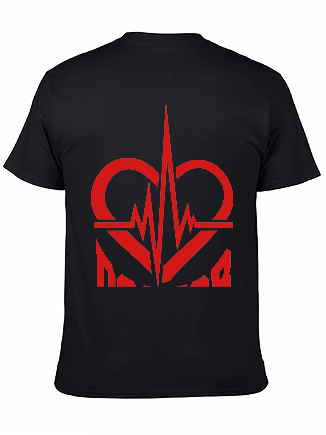 Heartbeat Graphic Tee - Black Casual T-Shirt