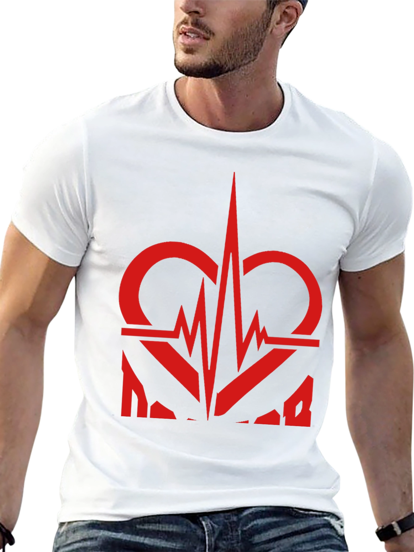 Heartbeat Graphic Tee - Black Casual T-Shirt