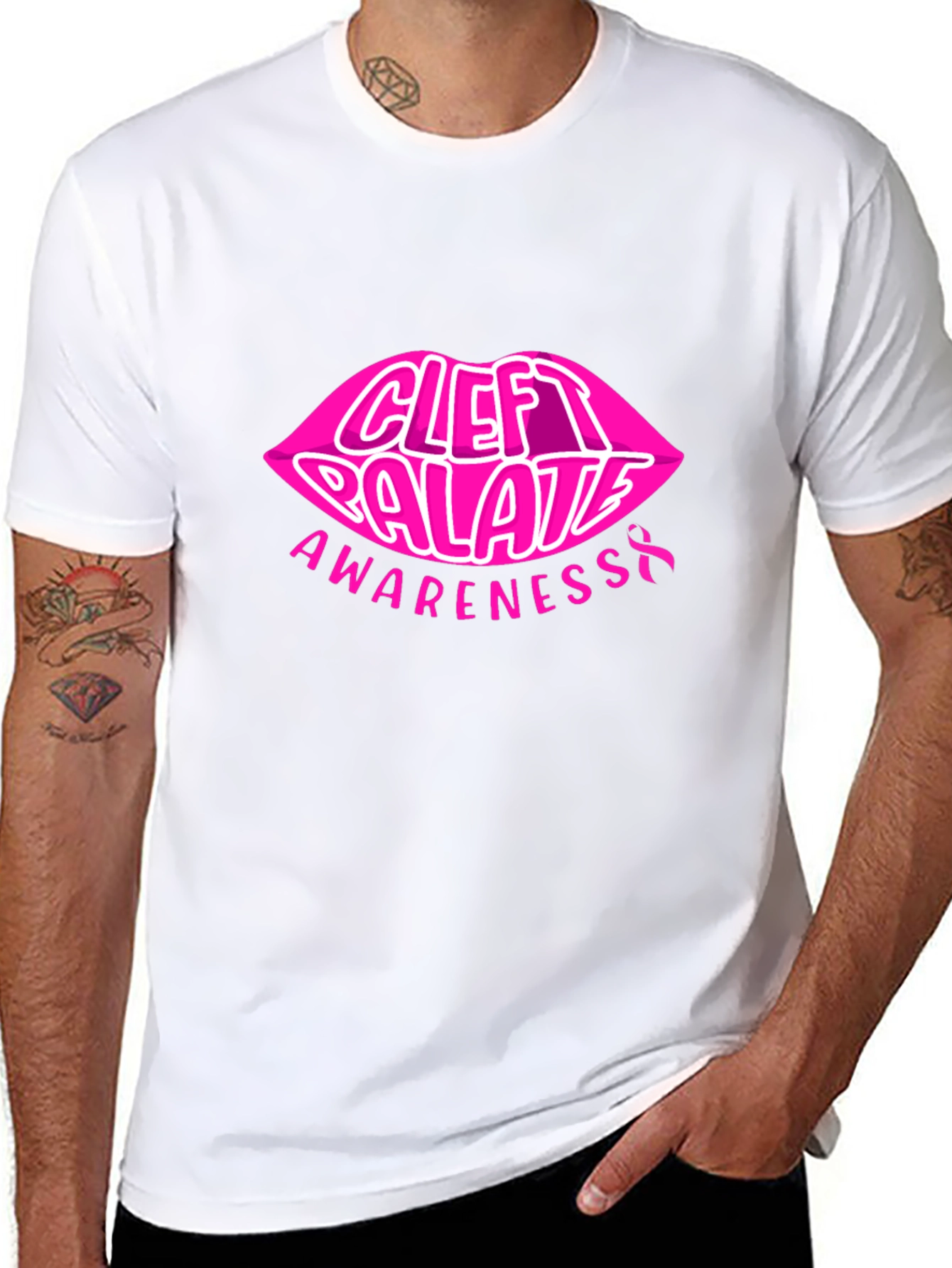 Cleft Palate Awareness Tee - Pink Lips Design