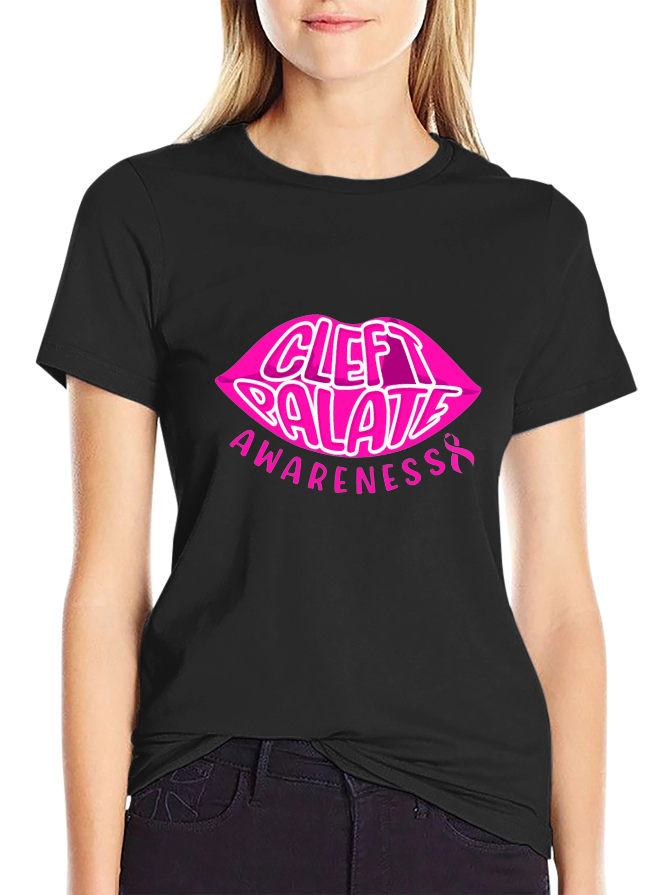Cleft Palate Awareness Tee - Pink Lips Design