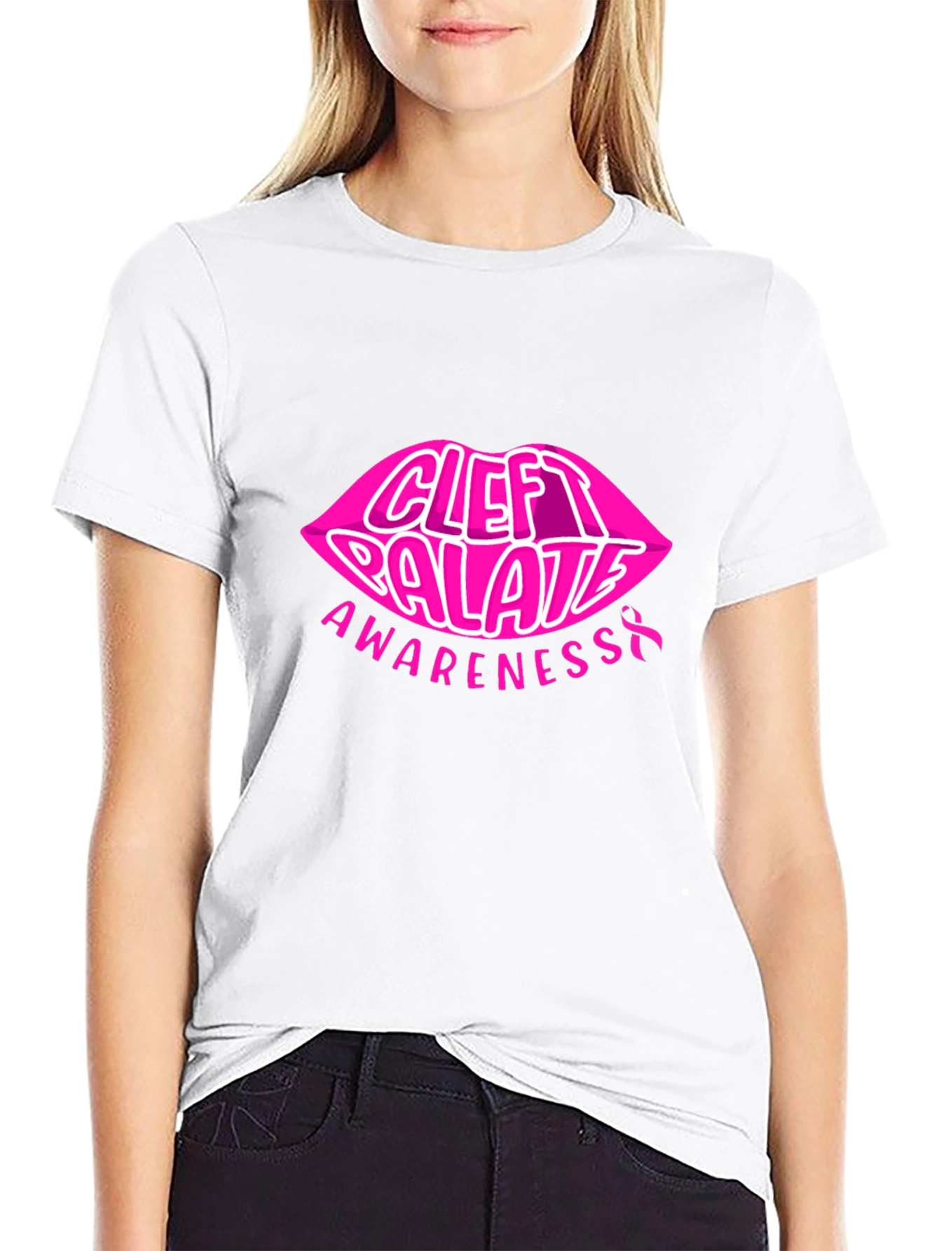 Cleft Palate Awareness Tee - Pink Lips Design