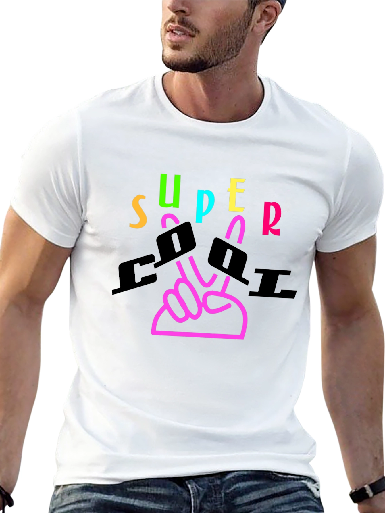 Super Cool Graphic Tee - Black Cotton Blend Shirt