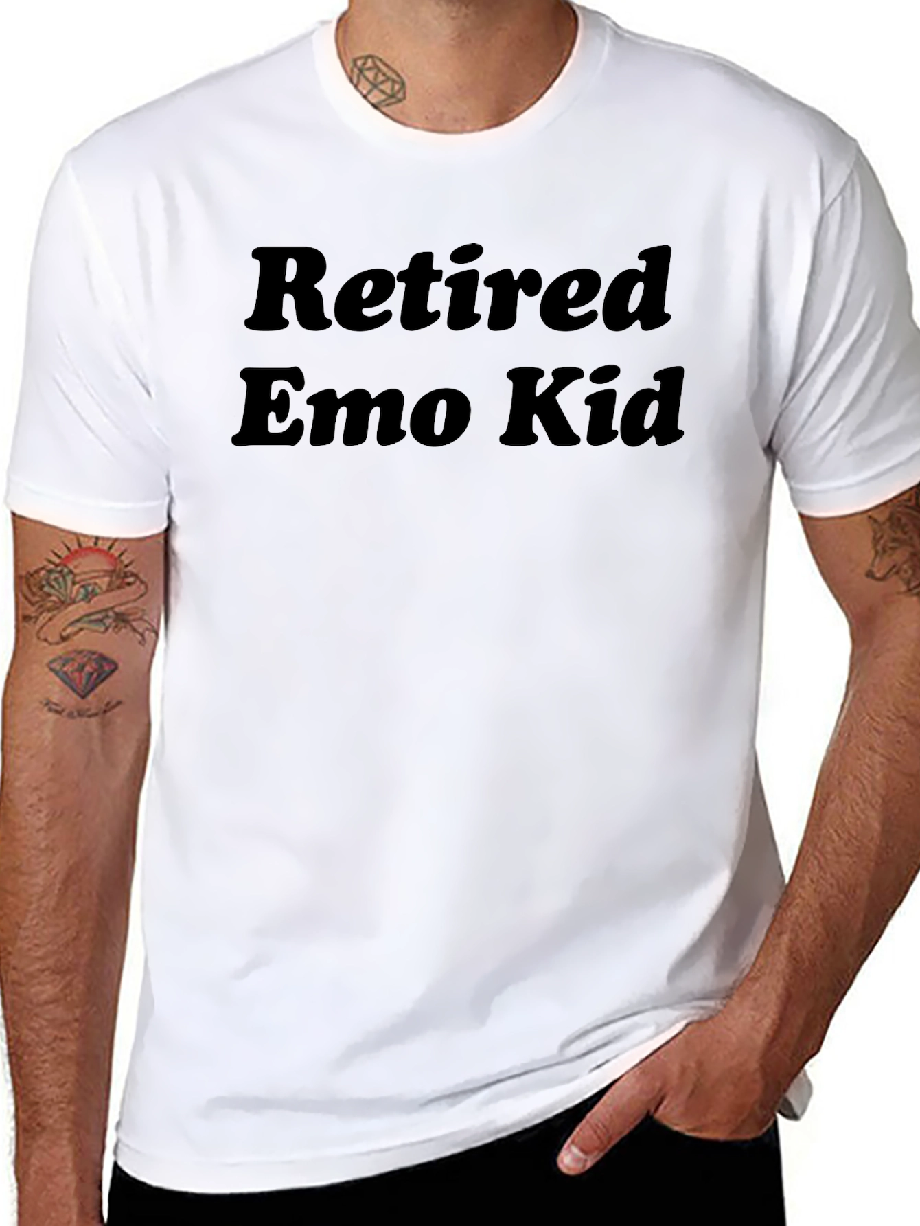 Retired Emo Kid Black Graphic T-Shirt