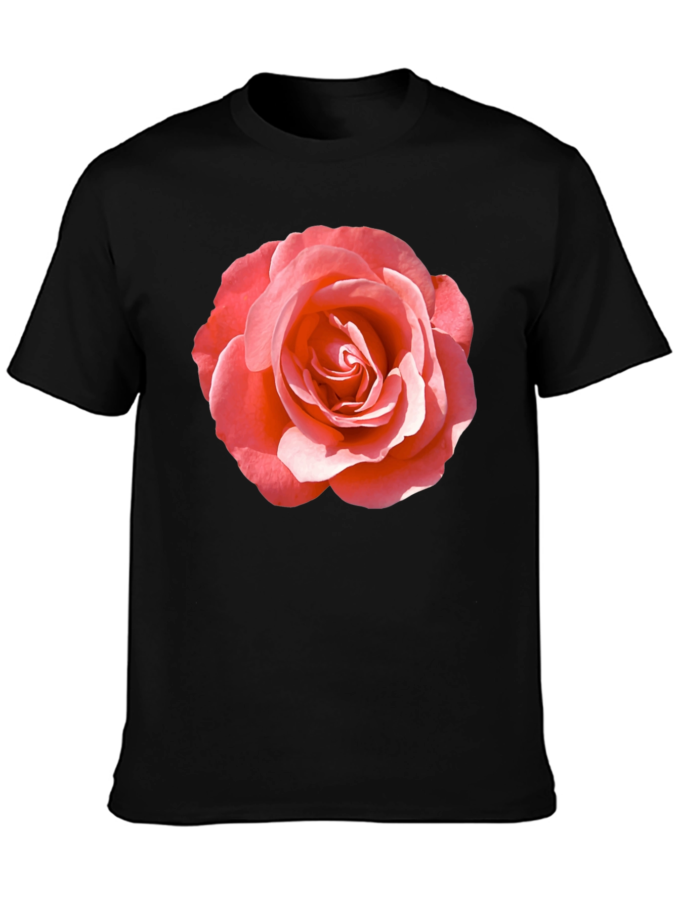 Rose Graphic Tee - Classic Black Cotton Comfort
