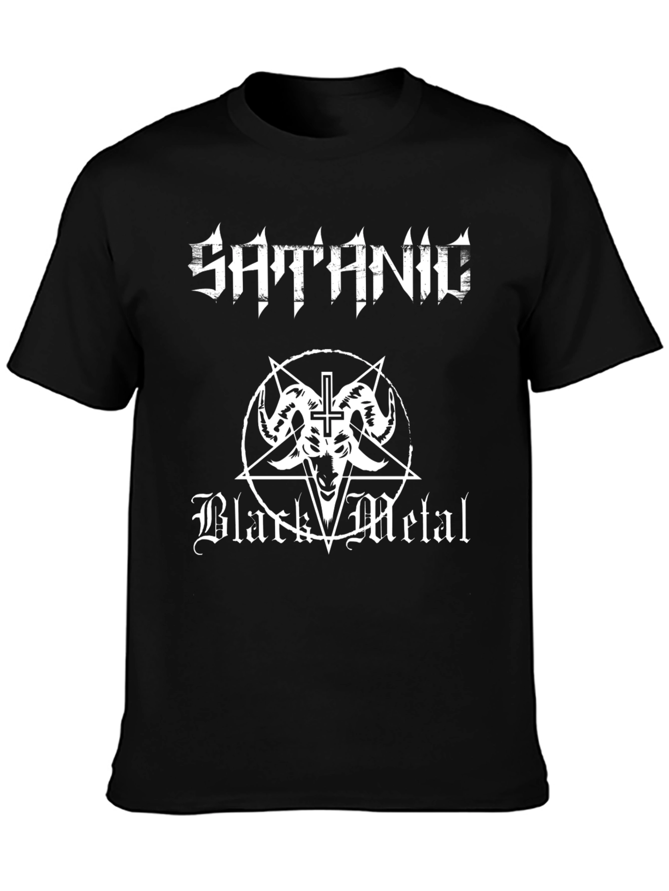 Satanic Black Metal Graphic Tee - Dark Style