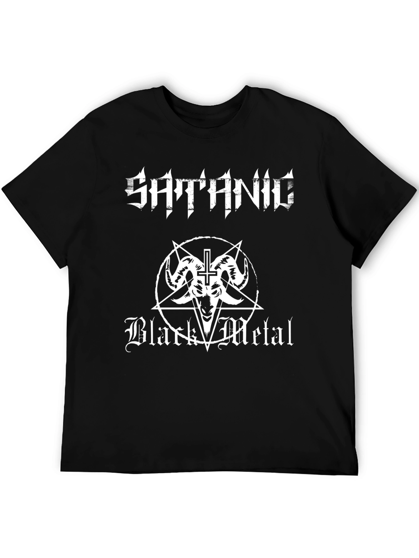Satanic Black Metal Graphic Tee - Dark Style