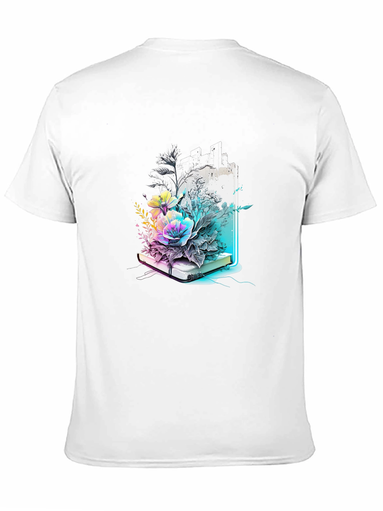 Floral Book Graphic Tee - Unique Design
