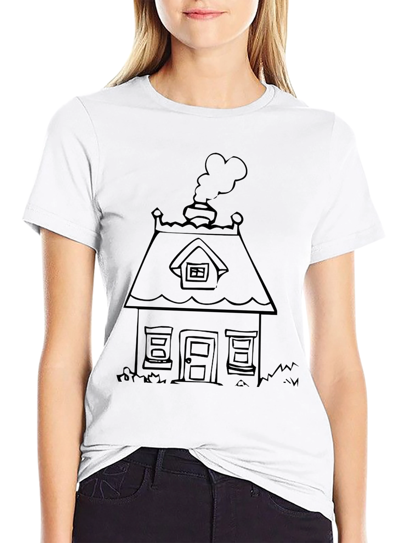 Cartoon House Tee - Cozy & Casual