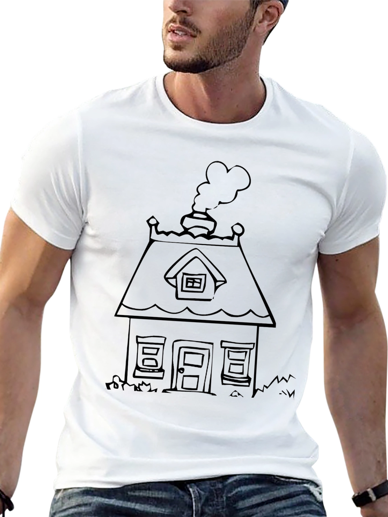 Cartoon House Tee - Cozy & Casual