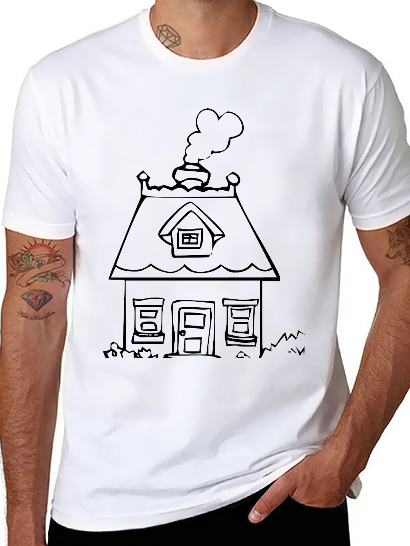Cartoon House Tee - Cozy & Casual