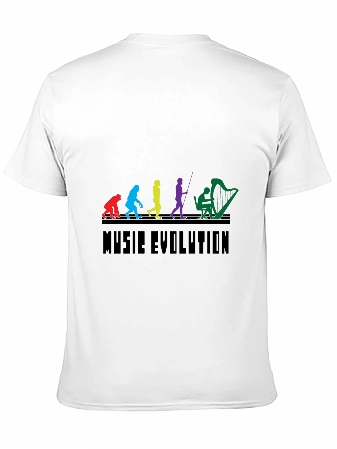 Music Evolution Graphic Tee - Black Cotton T-Shirt