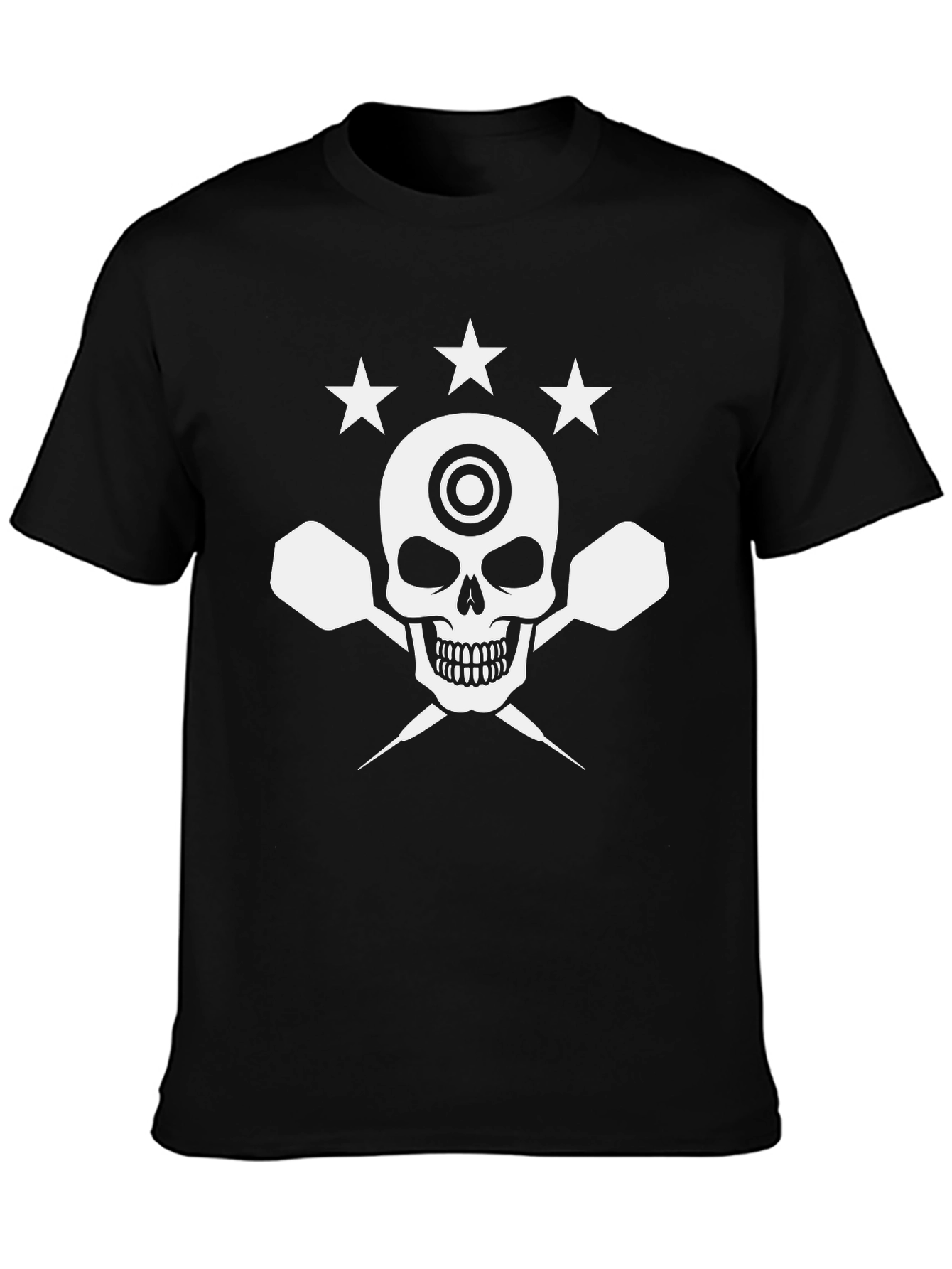 Dart Skull T-Shirt - Black Cotton Graphic Tee