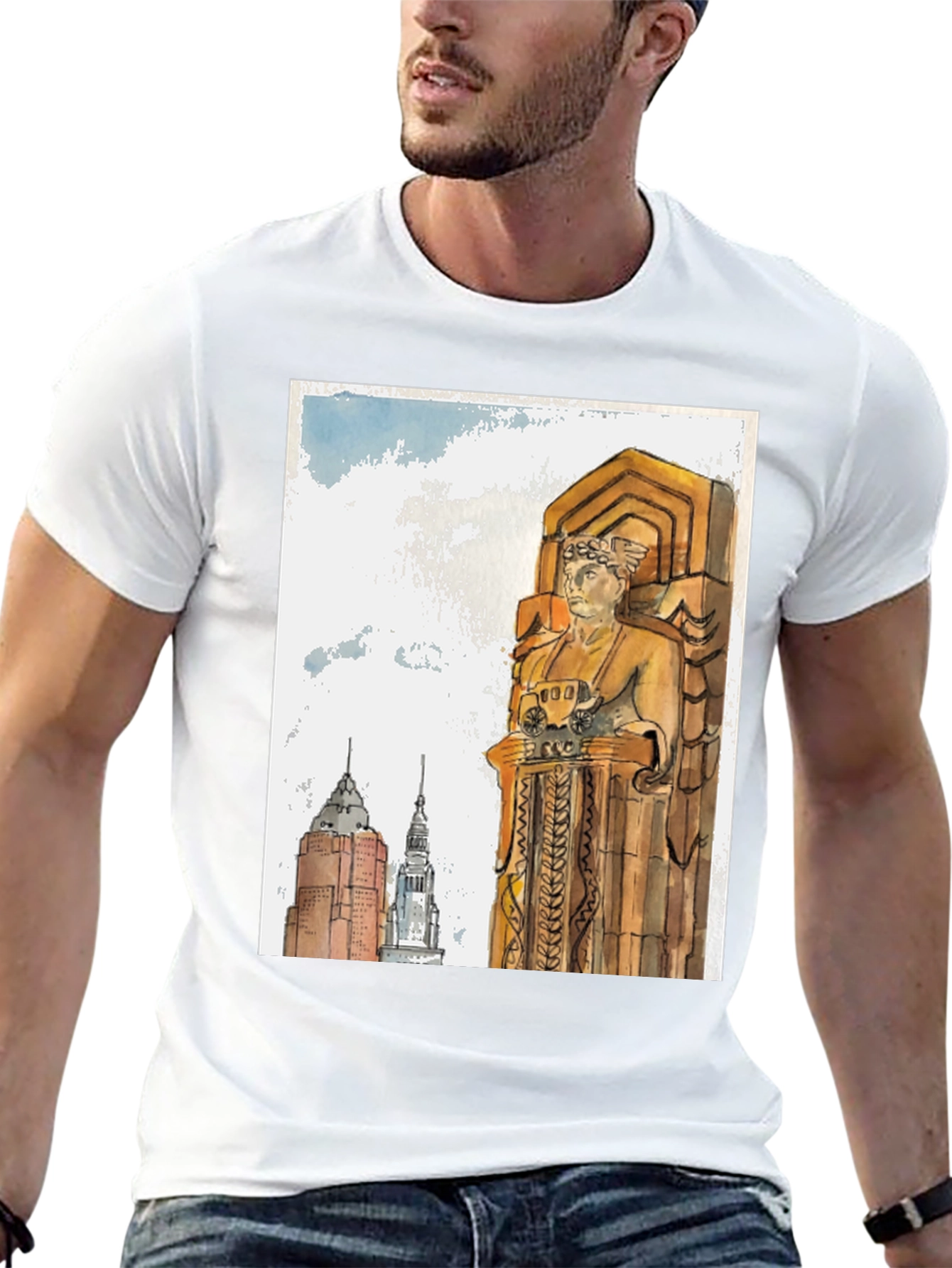 Cleveland Ohio Guardian Statue T-Shirt