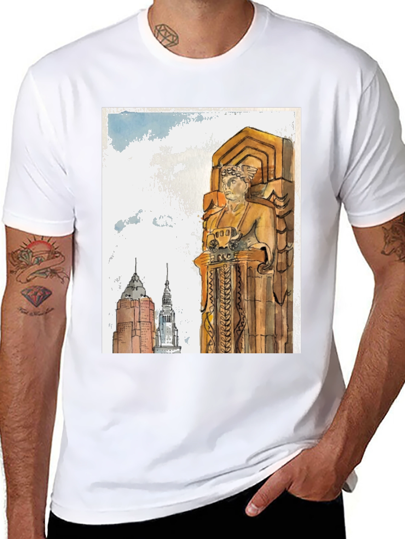Cleveland Ohio Guardian Statue T-Shirt