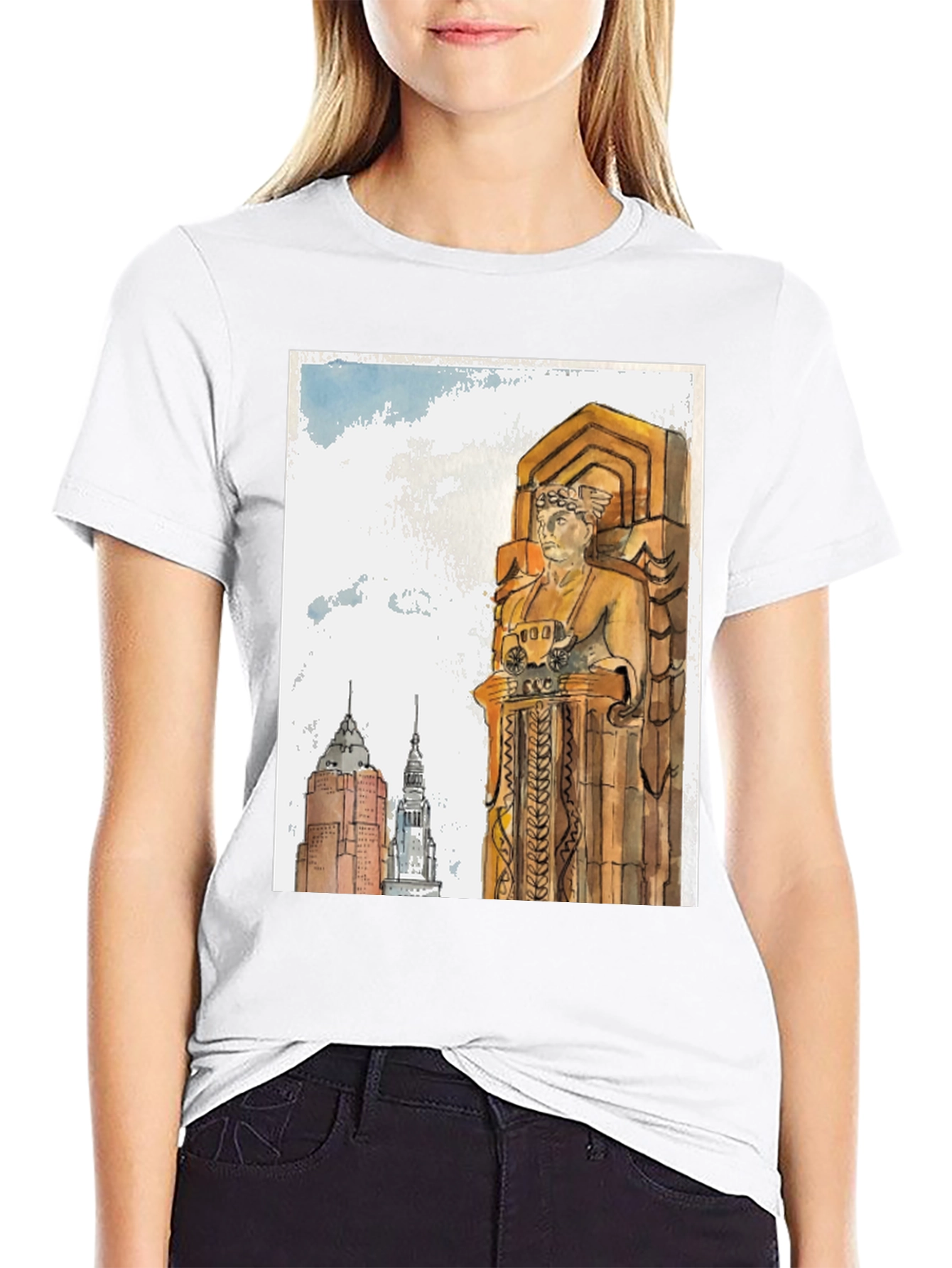 Cleveland Ohio Guardian Statue T-Shirt