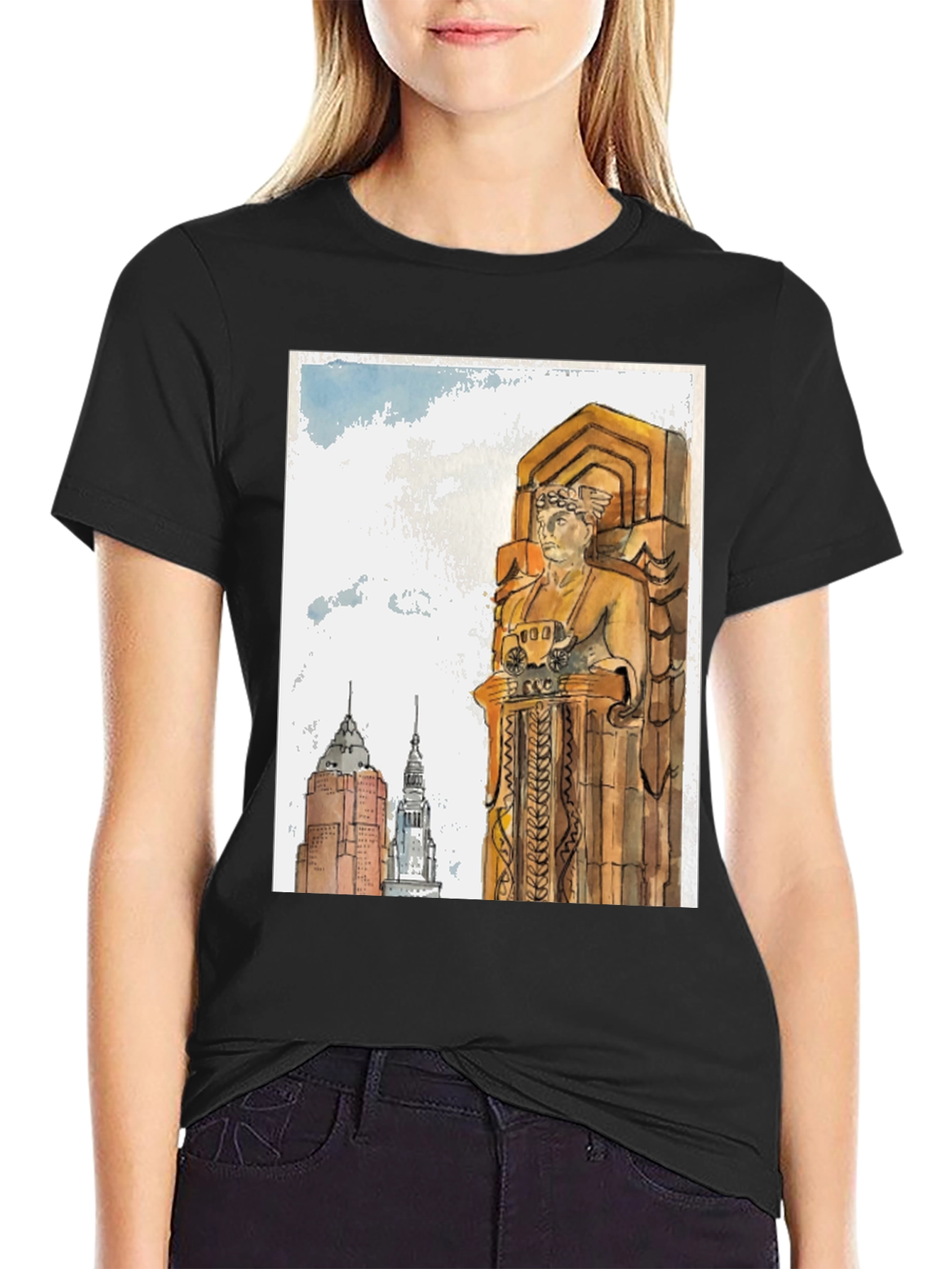 Cleveland Ohio Guardian Statue T-Shirt