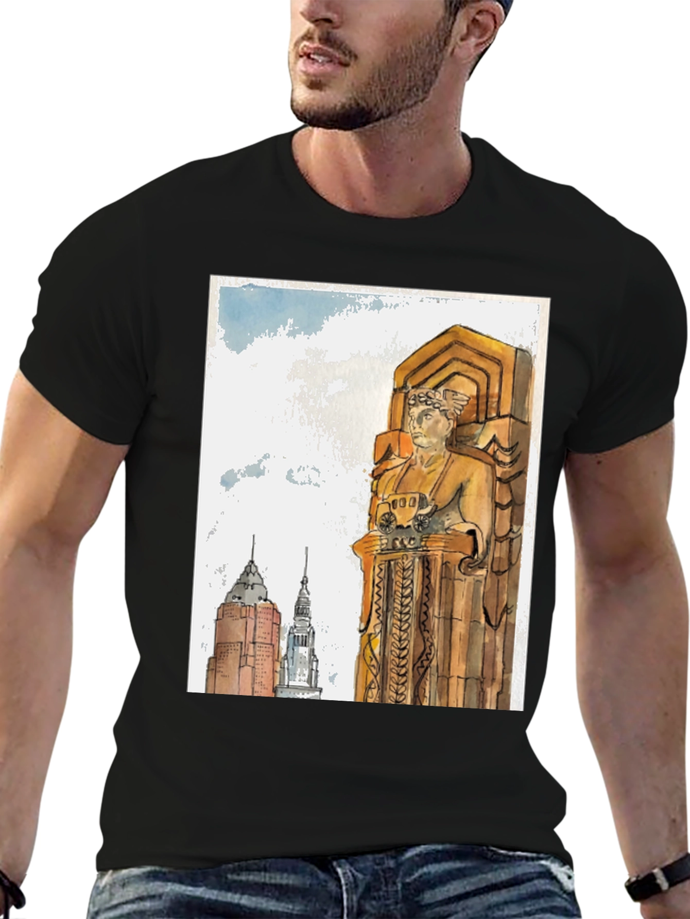 Cleveland Ohio Guardian Statue T-Shirt