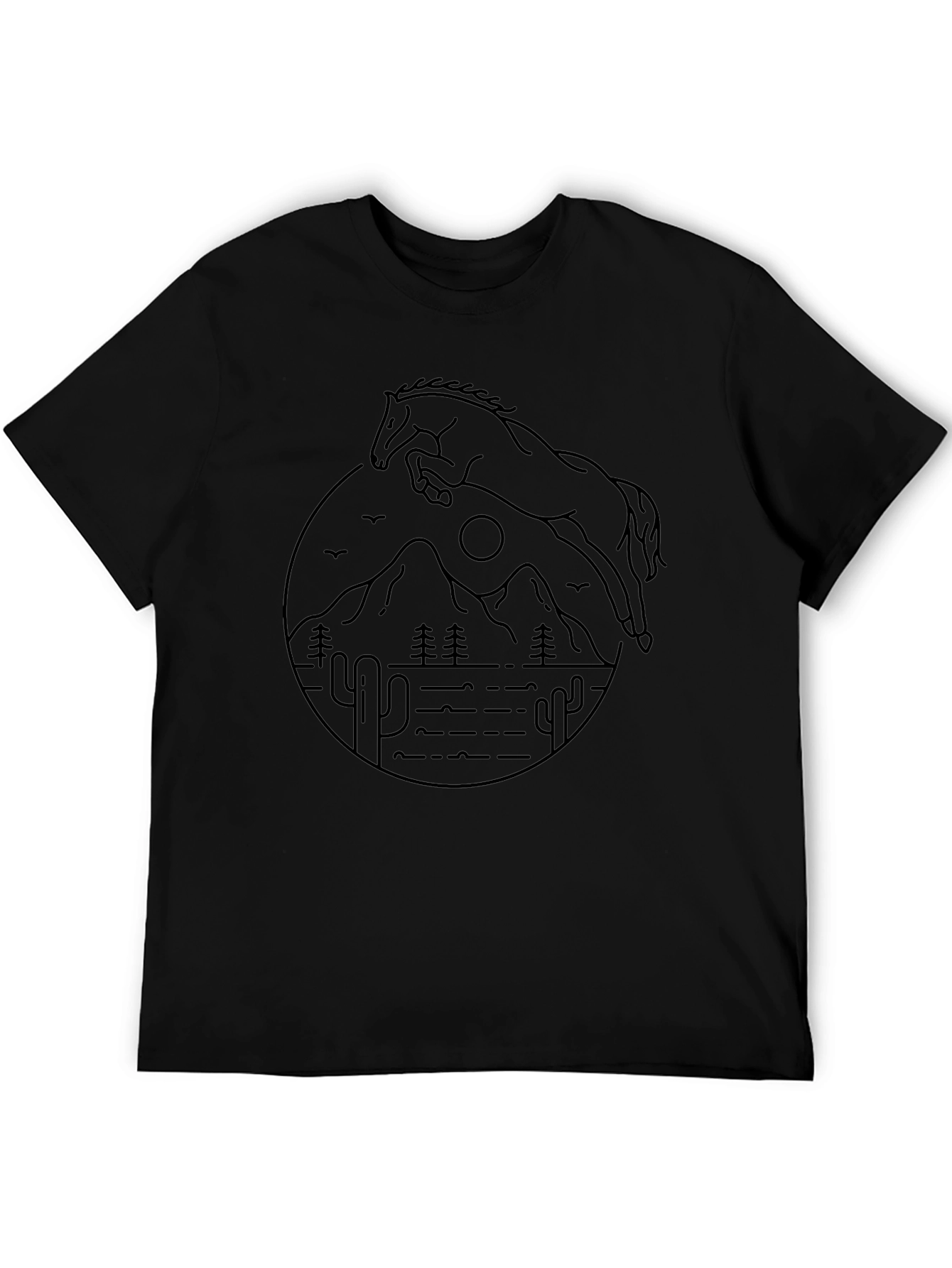 Horse Mountain Graphic Tee - Black Cotton Blend