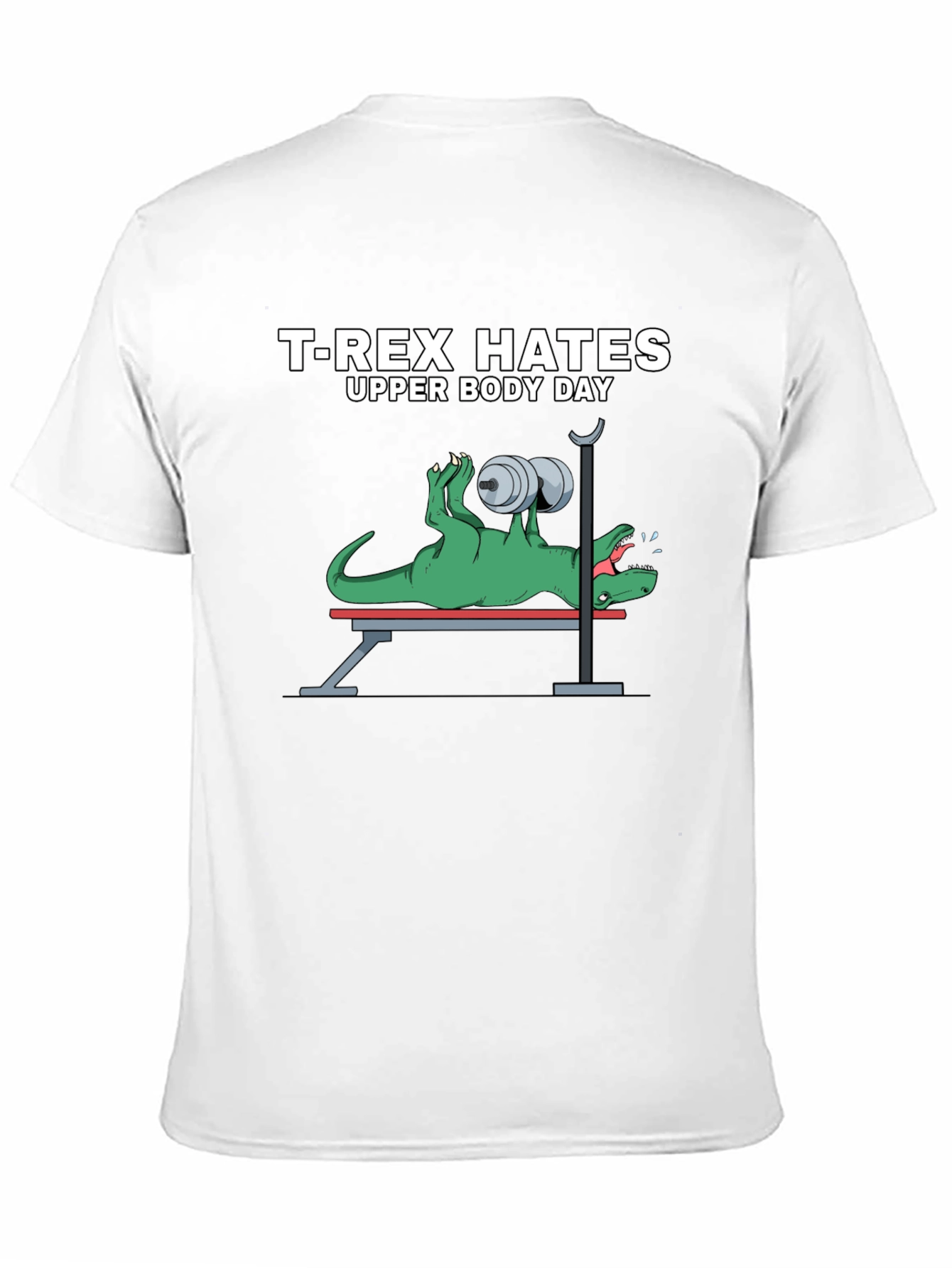 T-Rex Hates Upper Body Day Funny Workout T-Shirt