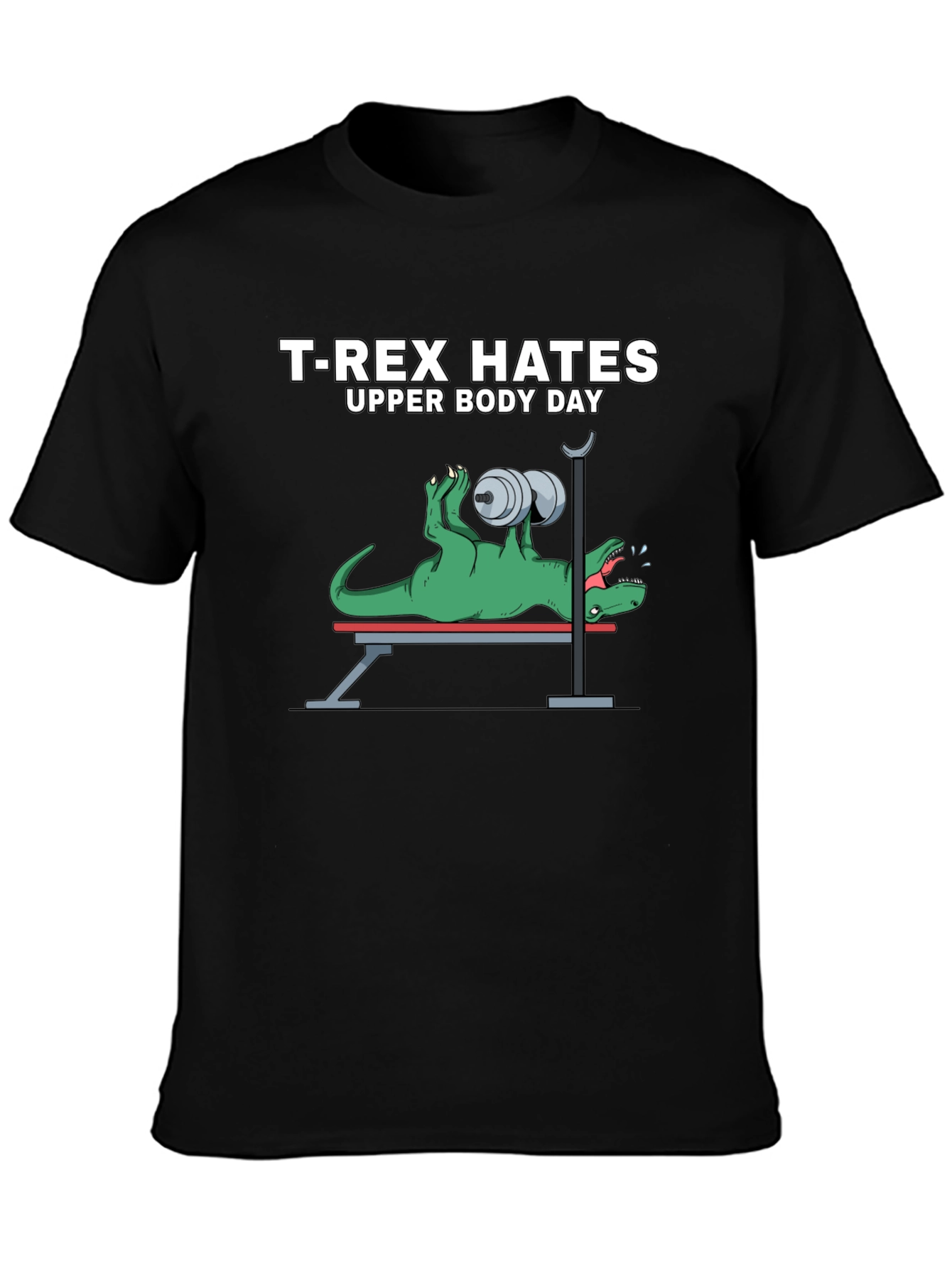 T-Rex Hates Upper Body Day Funny Workout T-Shirt