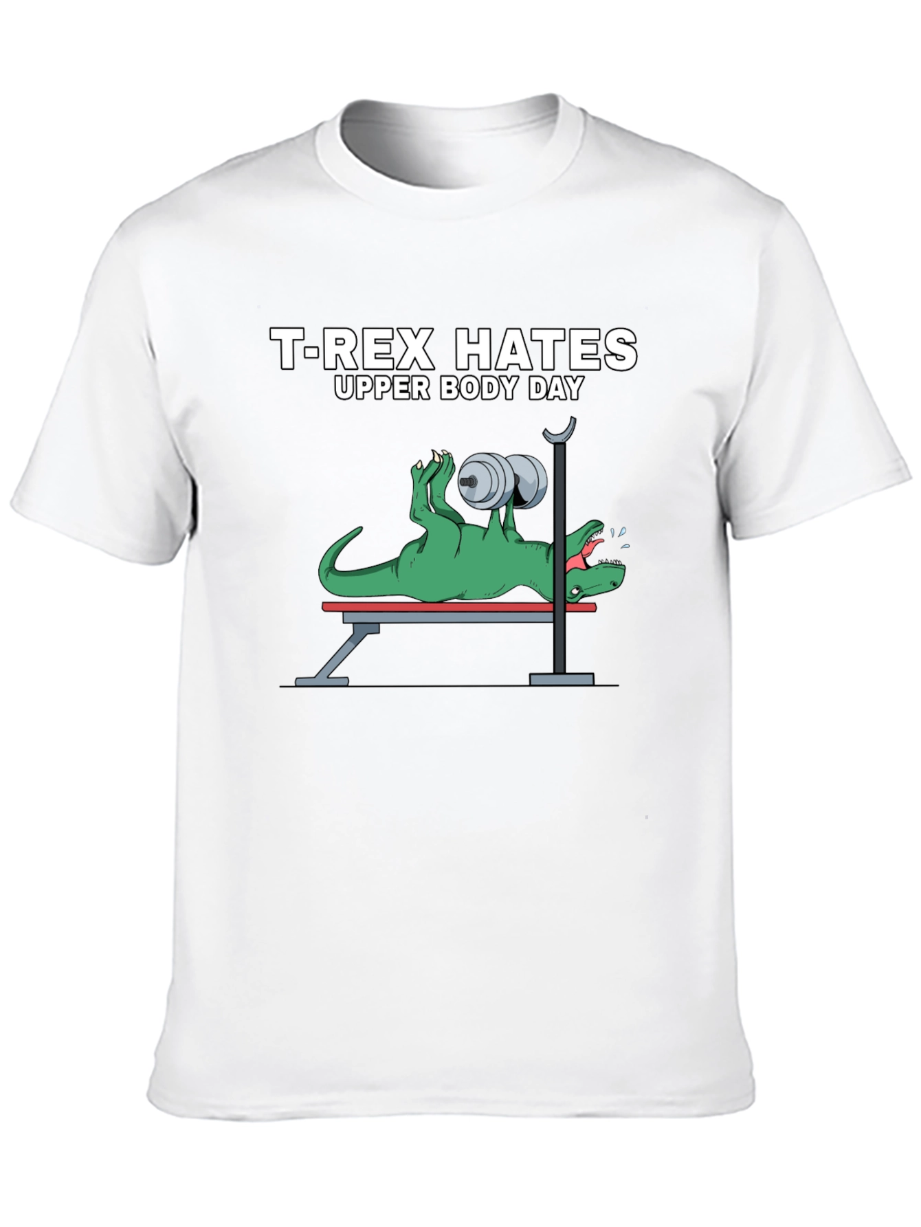 T-Rex Hates Upper Body Day Funny Workout T-Shirt