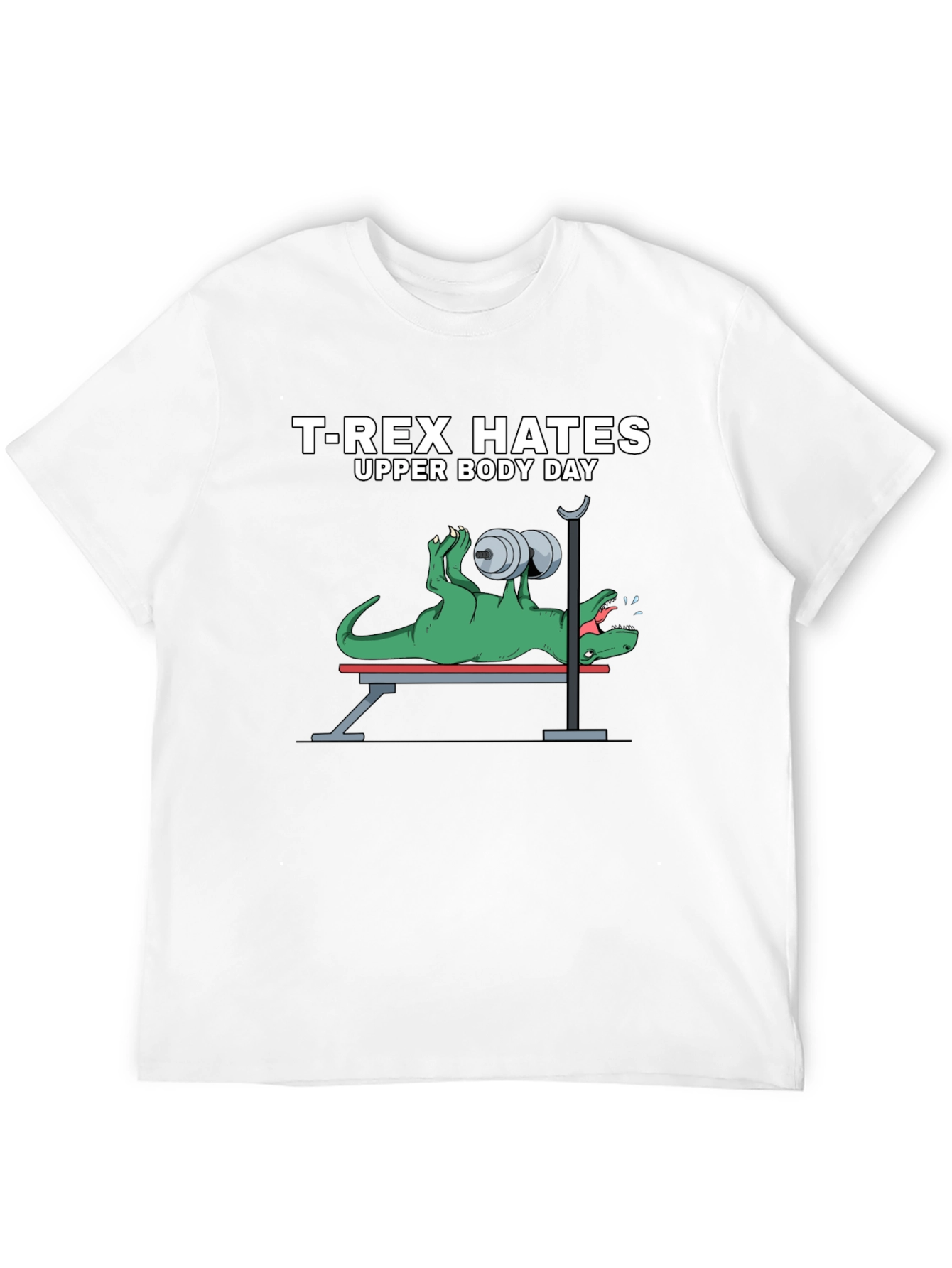 T-Rex Hates Upper Body Day Funny Workout T-Shirt