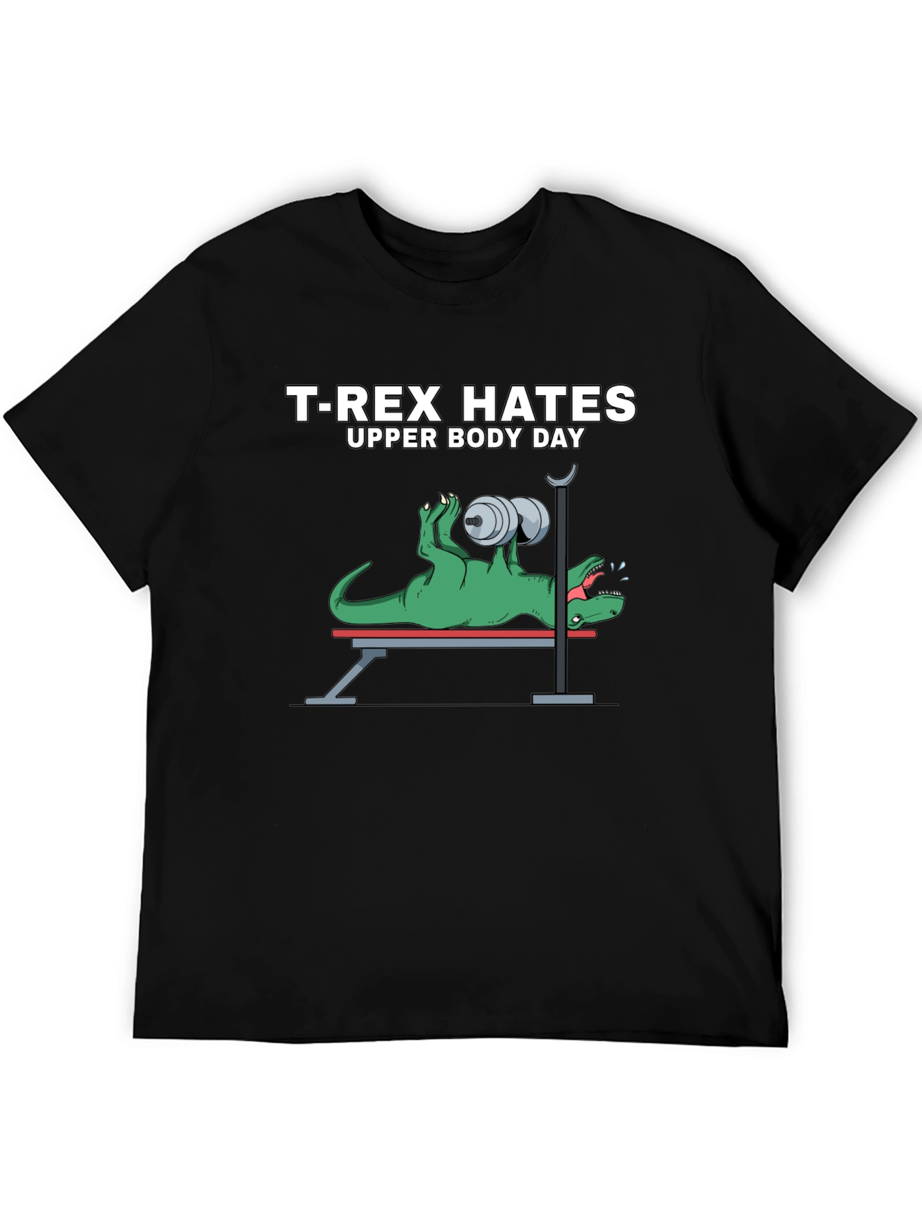 T-Rex Hates Upper Body Day Funny Workout T-Shirt