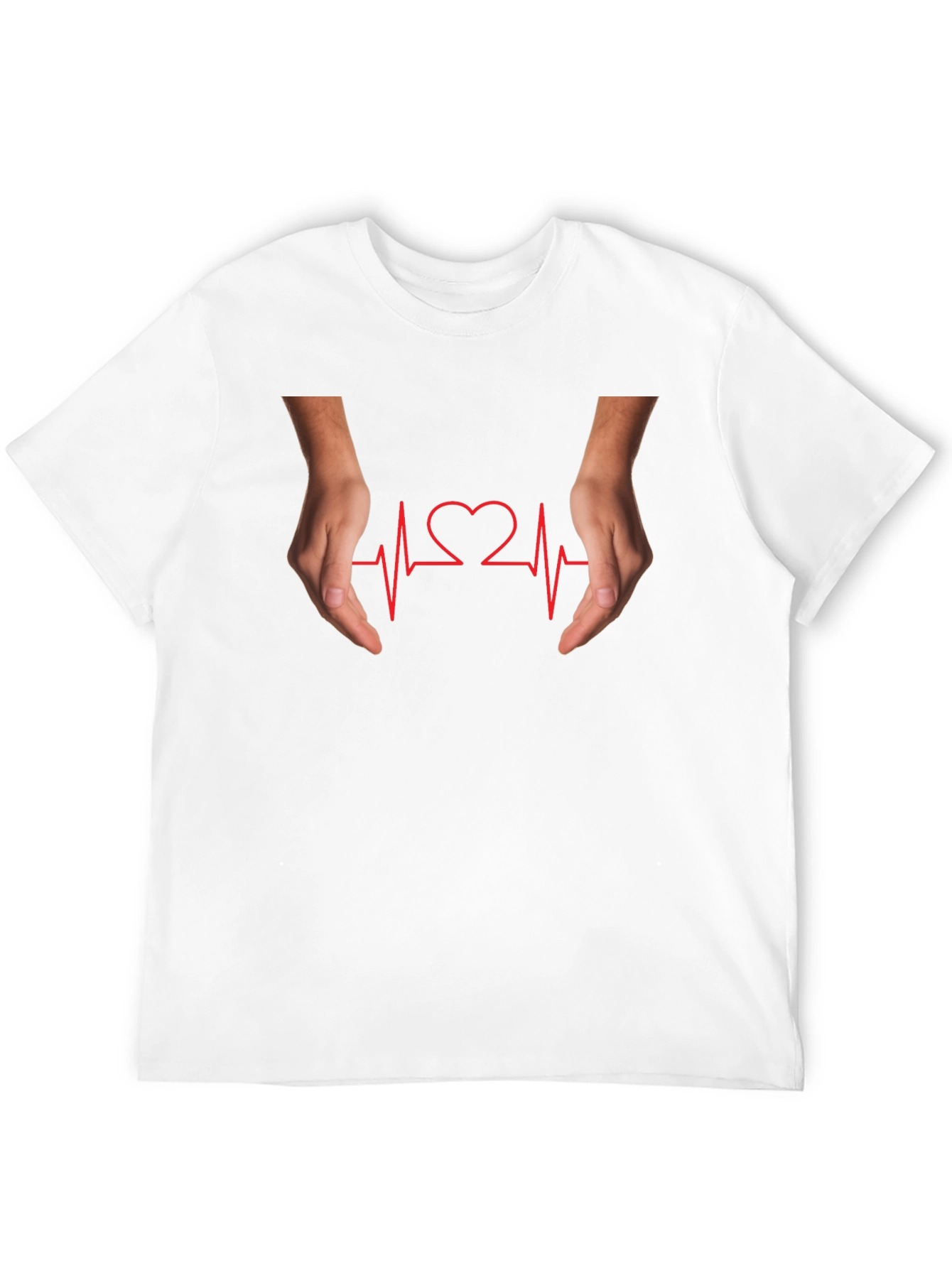 Heartbeat Hands Graphic Black T-Shirt