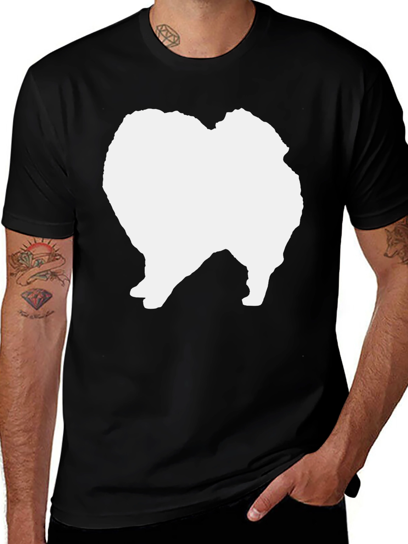 Dog Breed Silhouette Graphic Tee - Black