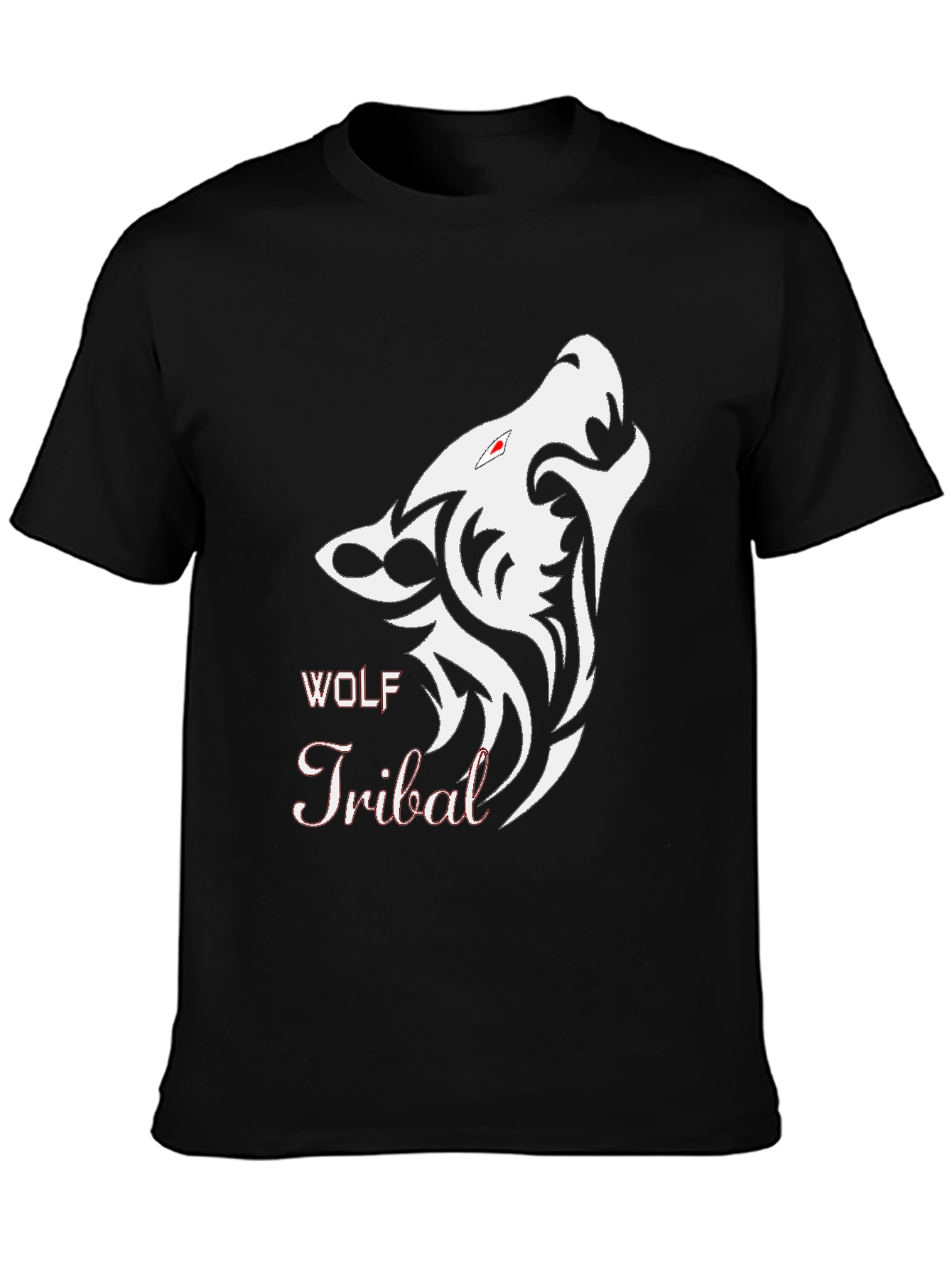 Black Wolf Tribal Graphic T-Shirt - Stylish Mens Tee