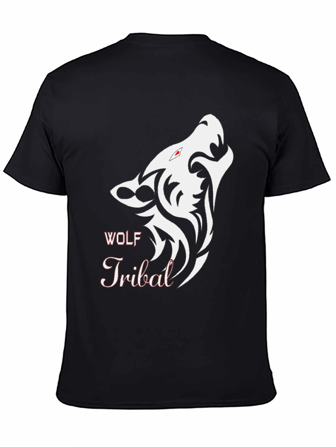 Black Wolf Tribal Graphic T-Shirt - Stylish Mens Tee