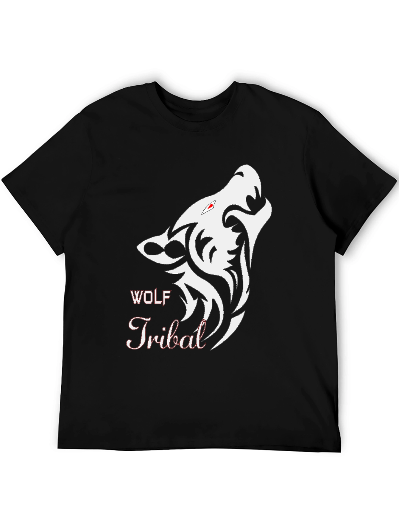 Black Wolf Tribal Graphic T-Shirt - Stylish Mens Tee