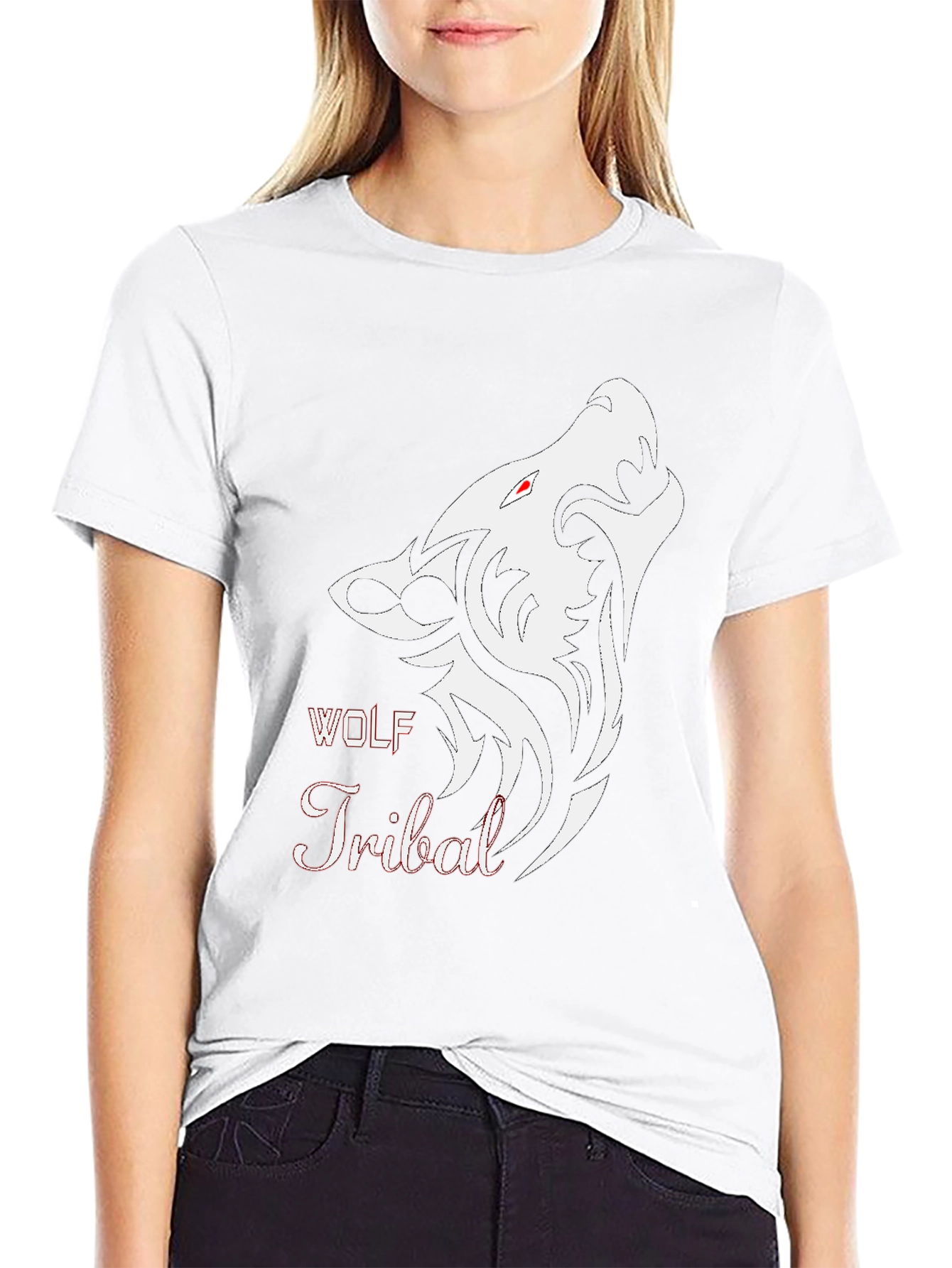 Black Wolf Tribal Graphic T-Shirt - Stylish Mens Tee