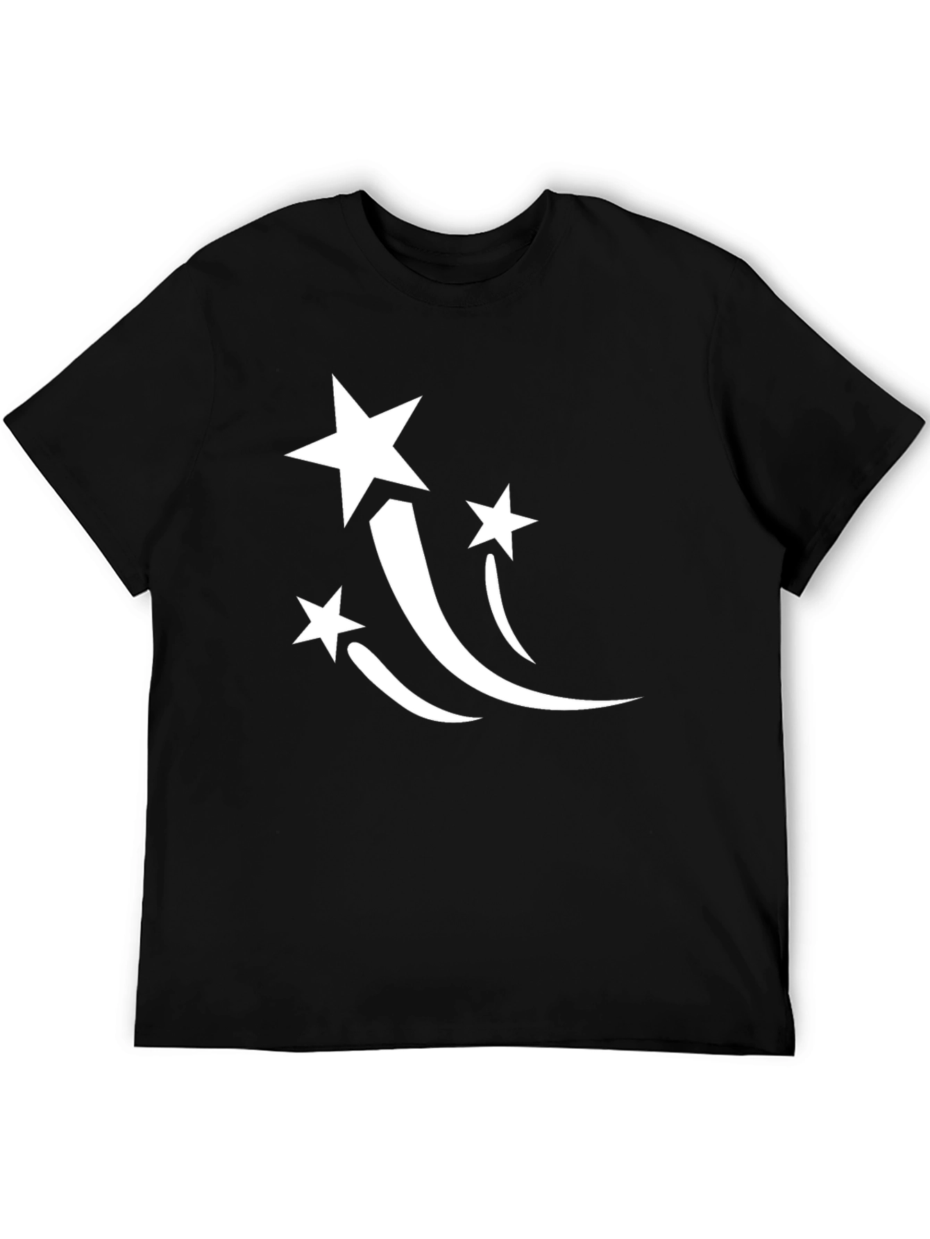 Stylish Black T-Shirt with White Star Graphic