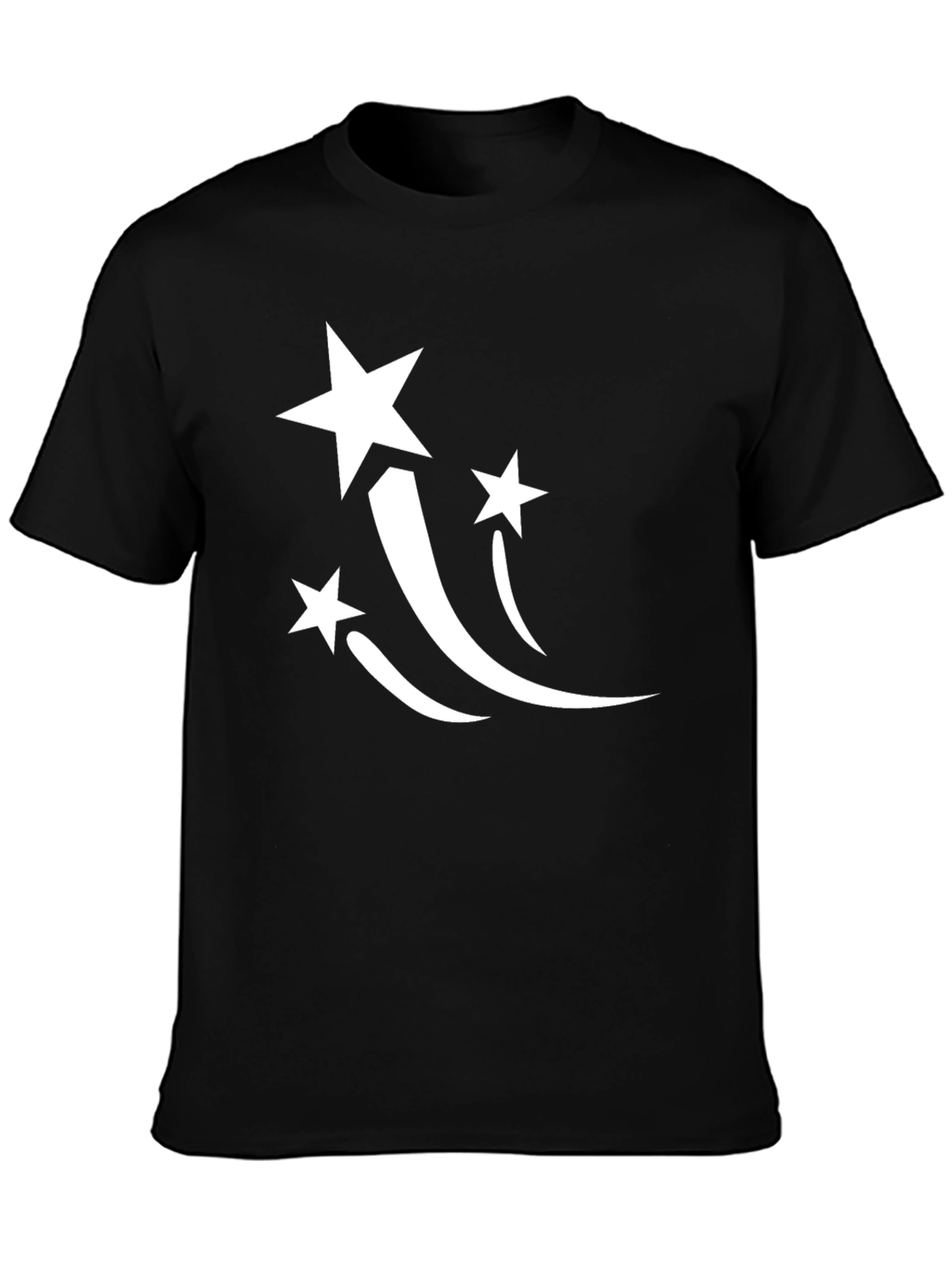 Stylish Black T-Shirt with White Star Graphic