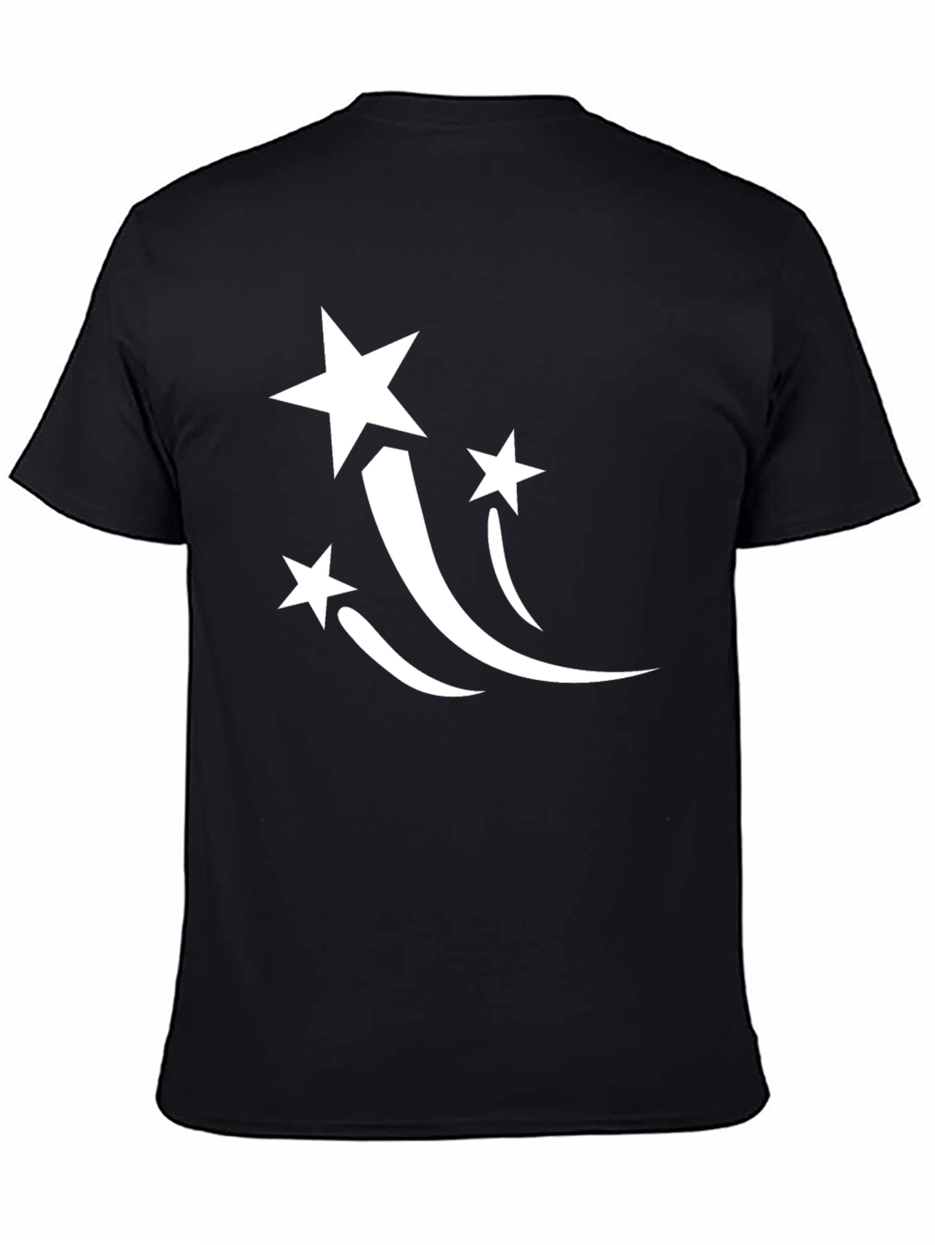 Stylish Black T-Shirt with White Star Graphic