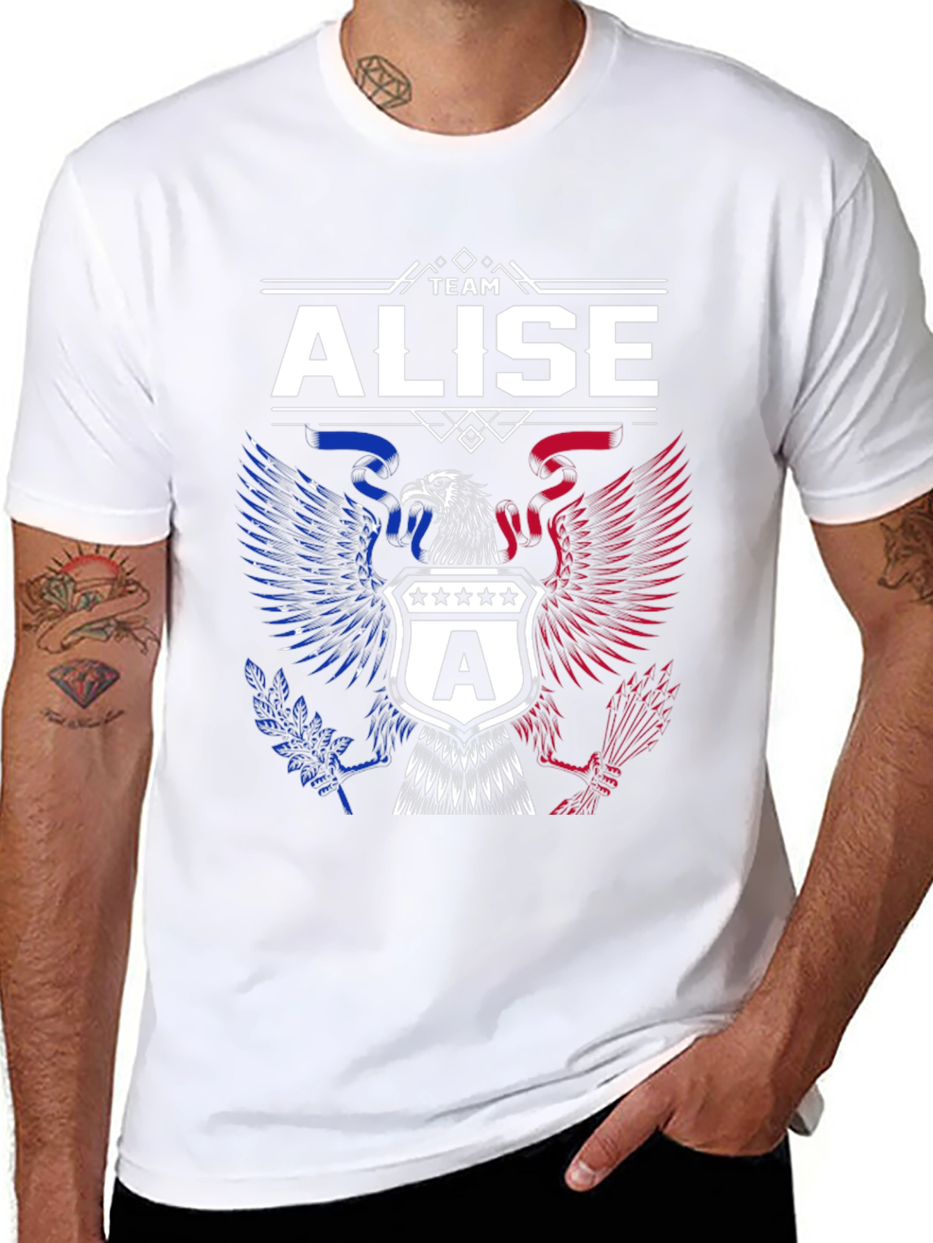 Team Alise Graphic T-Shirt Patriotic Eagle Design