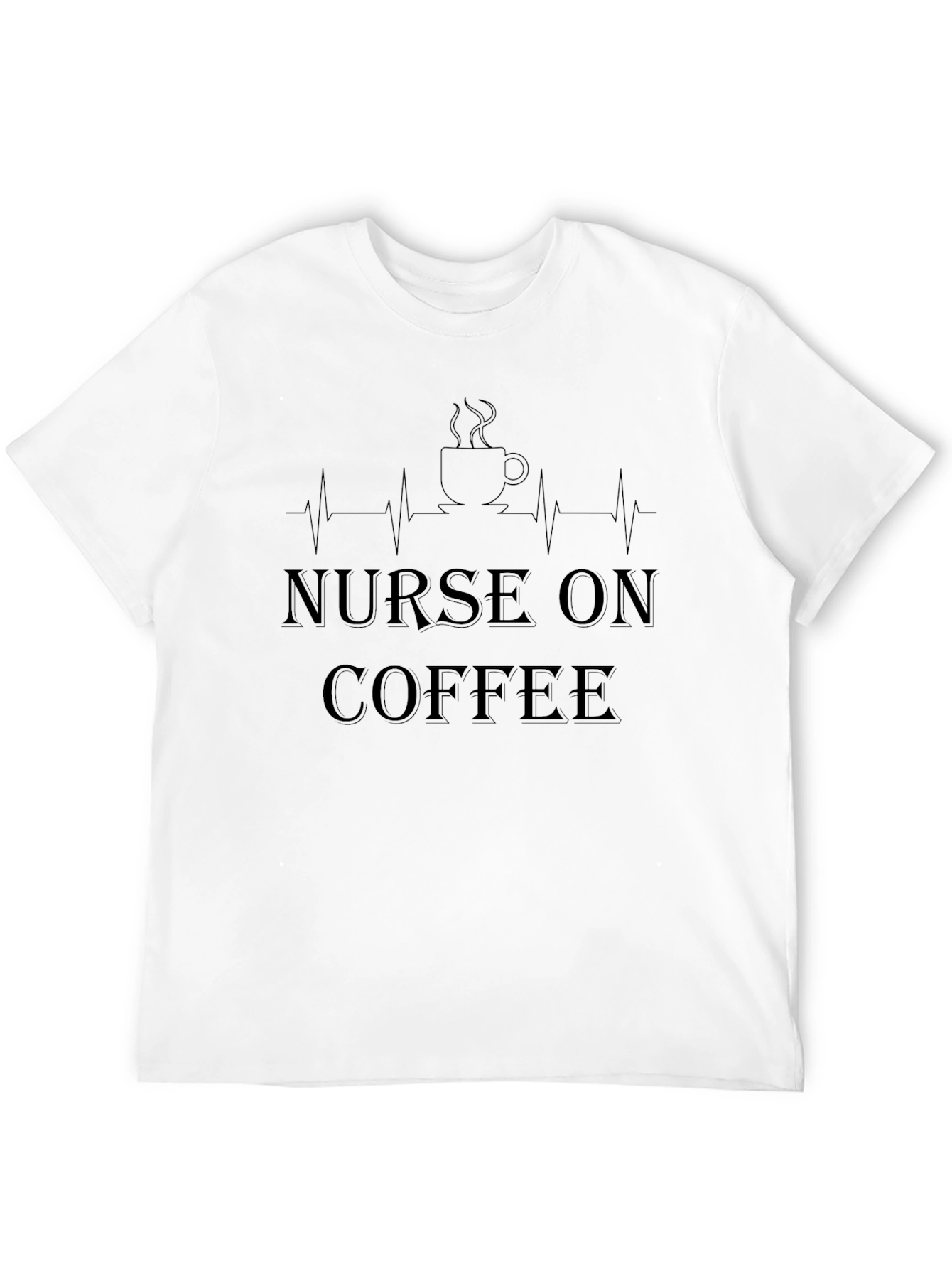 Nurse On Coffee Black T-Shirt