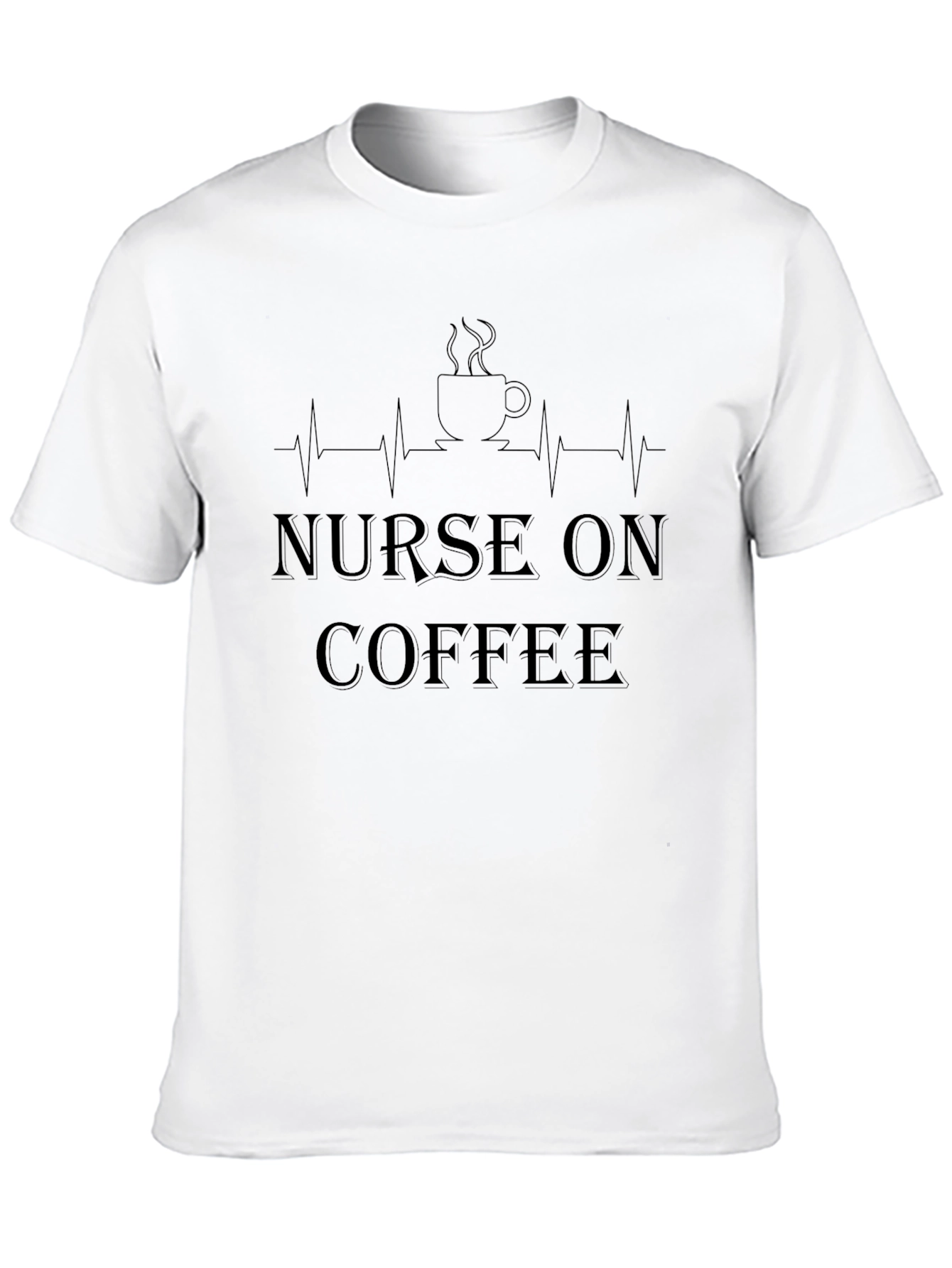 Nurse On Coffee Black T-Shirt