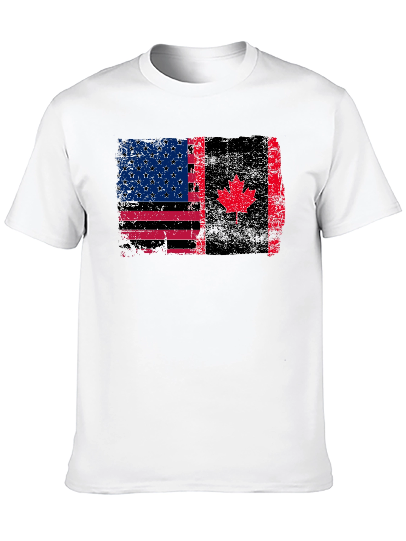 USA Canada Flag T-Shirt - Patriotic Design