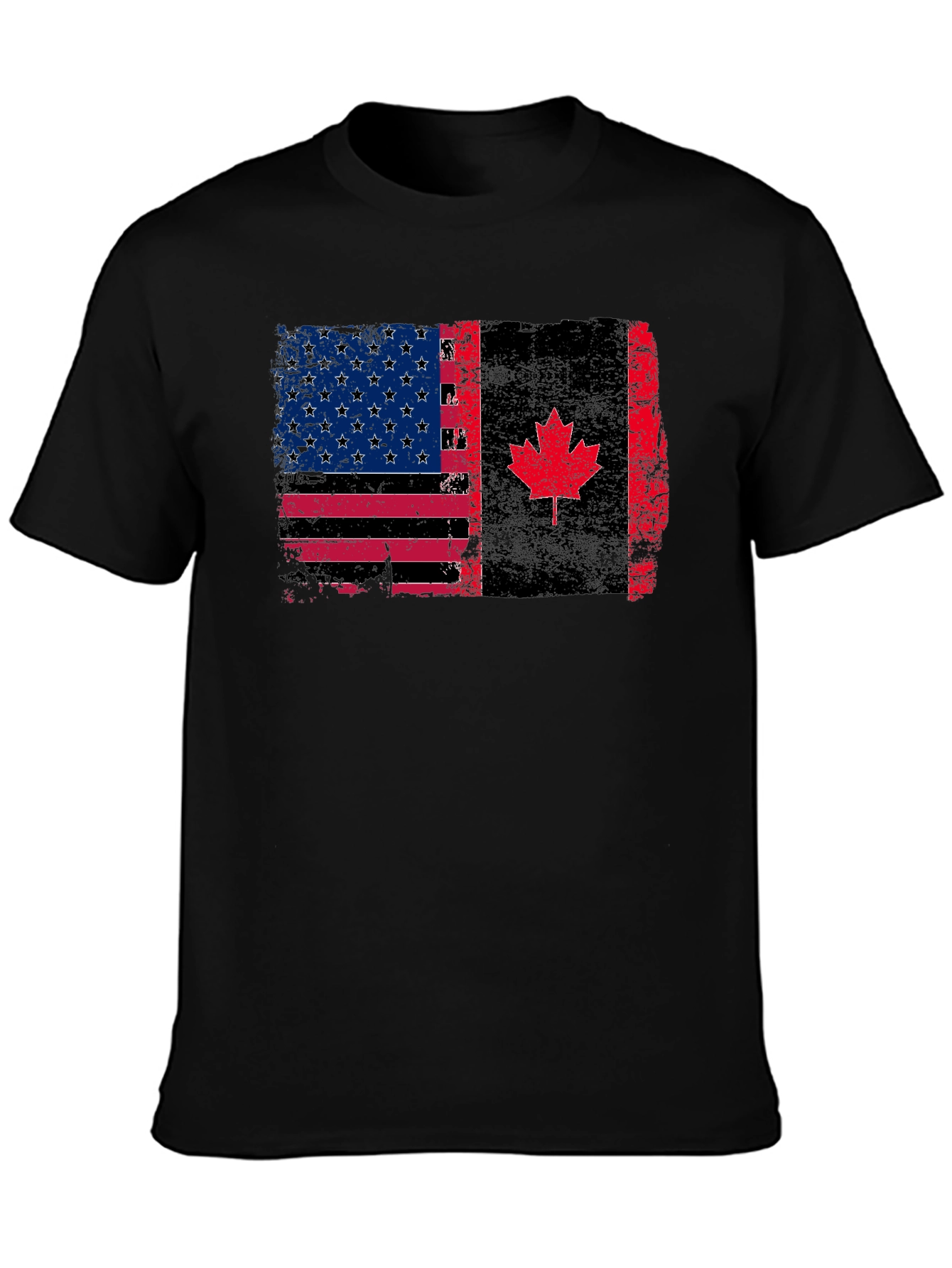 USA Canada Flag T-Shirt - Patriotic Design